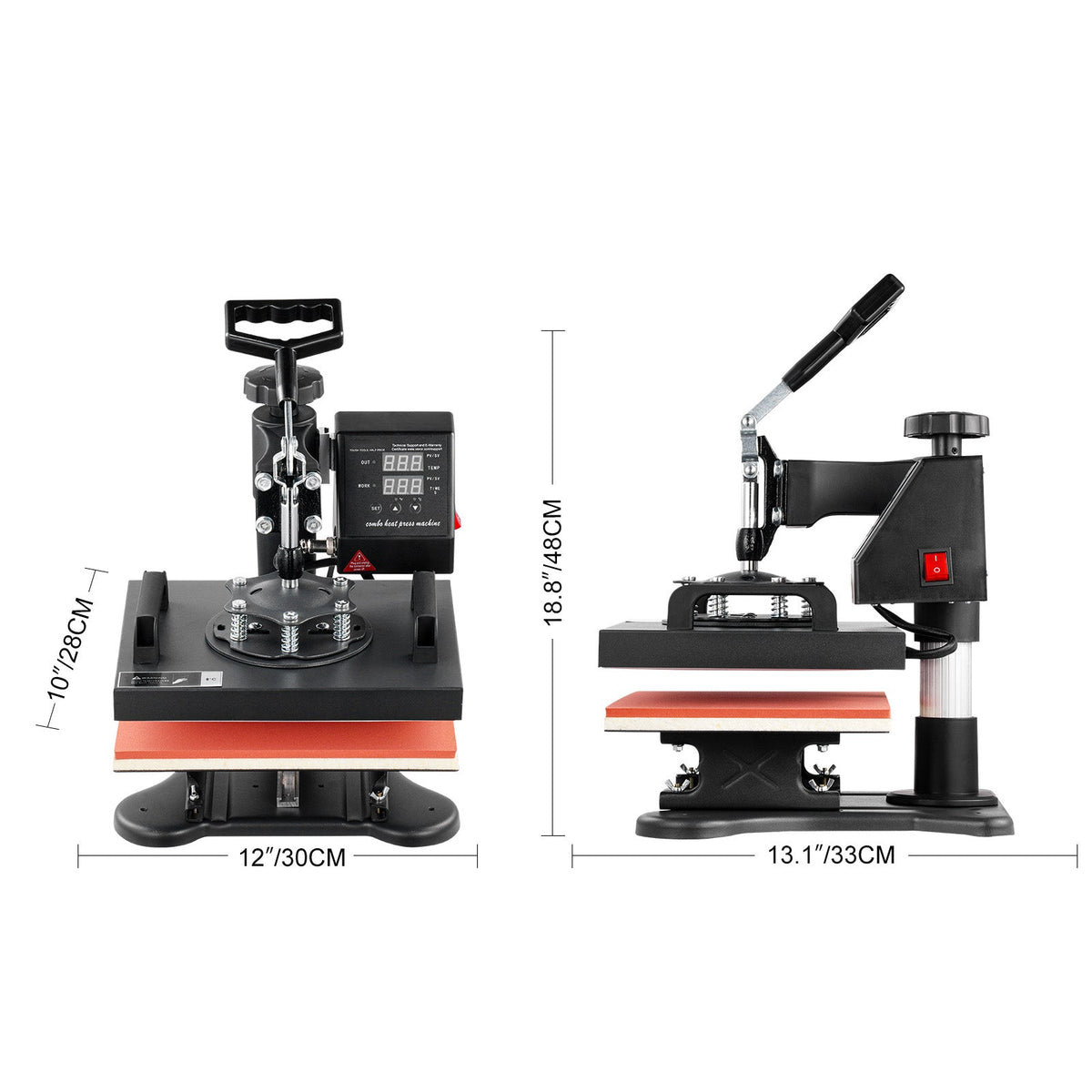 VEVOR Heat Press, 12x10Inch T-Shirt Press Machine, T-shirt Press Heat Press 30x23cm Printing Machine Heat Transfer Sublimation Machine For T-shirts