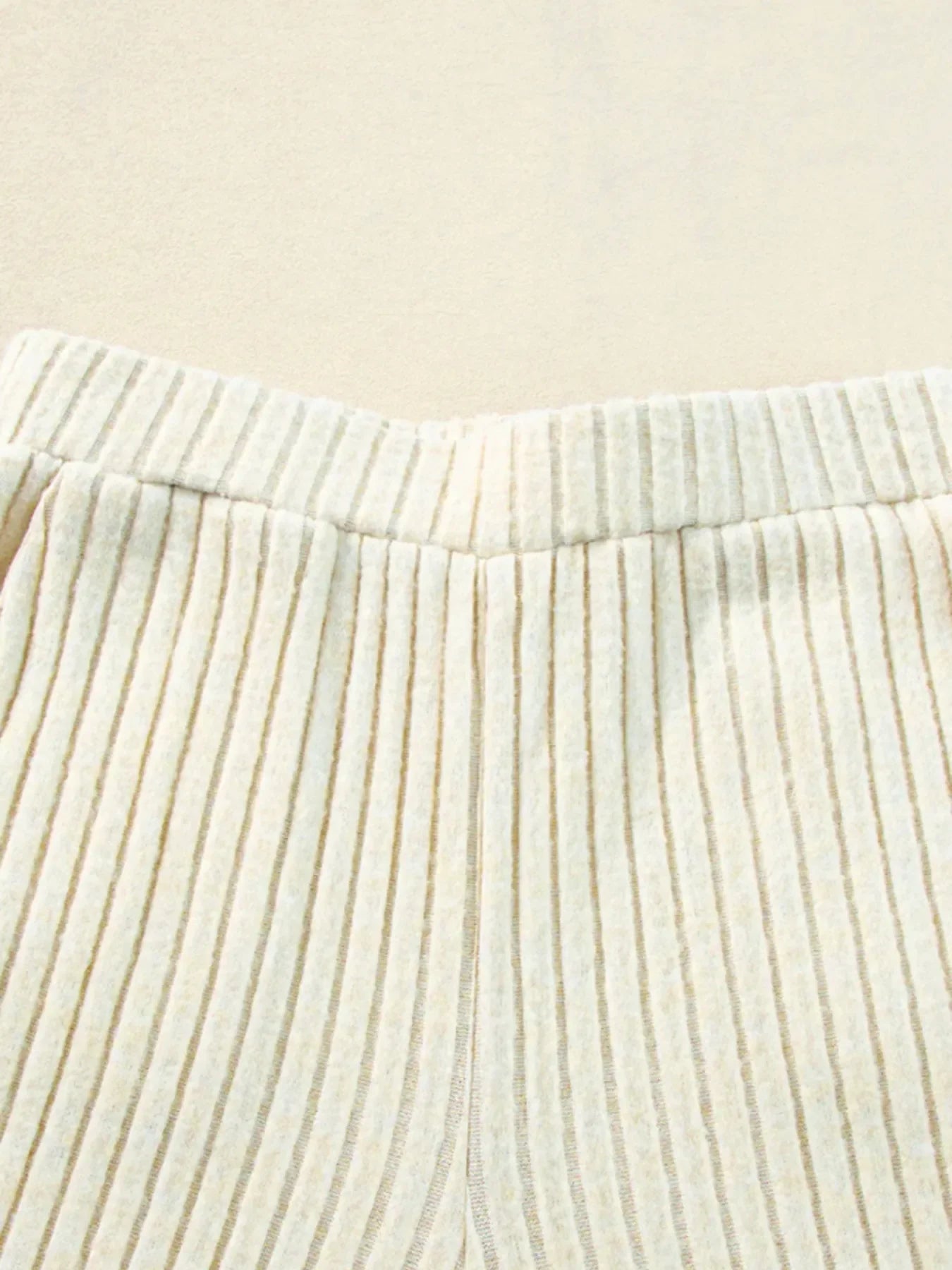 Ribbed Knit V-Neck Top and Pants Lounge Set