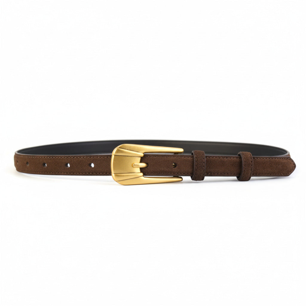 Skinny Belt with Golden Buckle