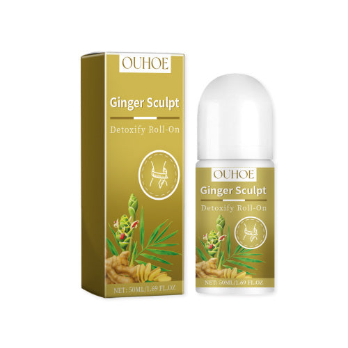 OUHOE Ginger Sculpt Detoxify Roll-On, Ball Body Massage Moisturizing Beauty Care Firming Body Contour Beauty Ball