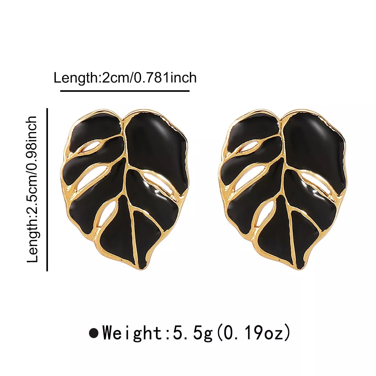 Stainless Steel Leaf Stud Earrings