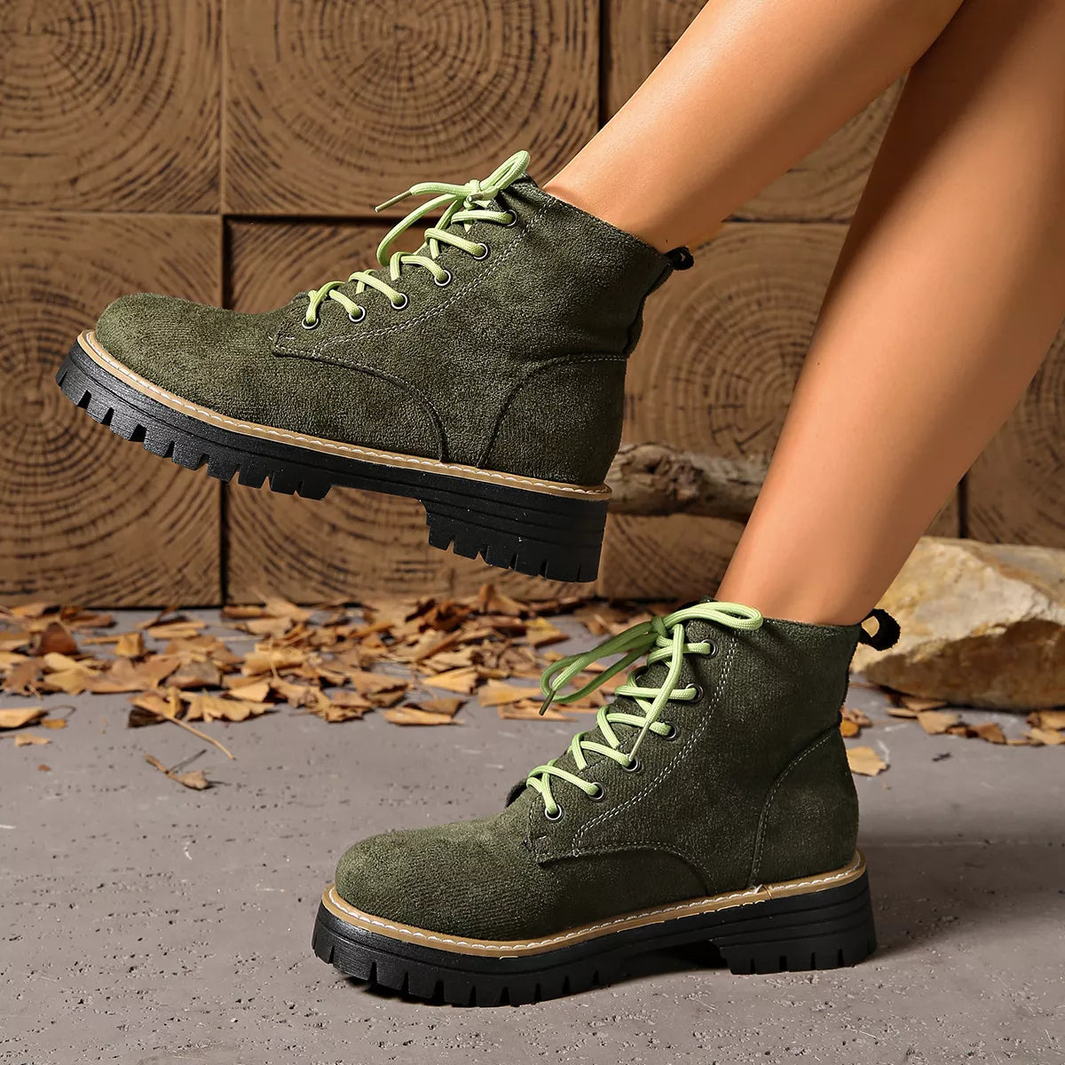 Lace-Up Ankle Boots