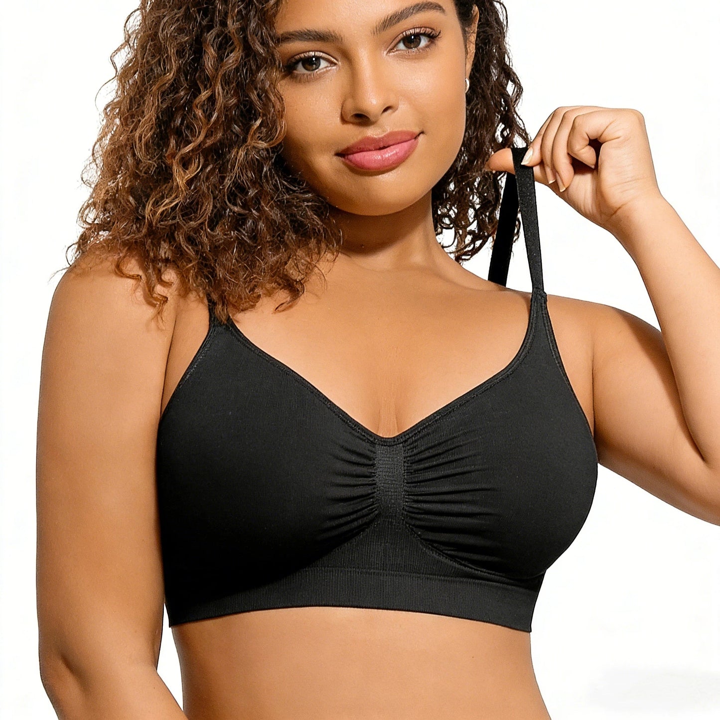 Women's Wireless Bra Comfort Up To 44DD No Padding No Underwire Unlined Cami Bra Seamless Sports Bra For Everyday Wear Breathable And Stretchy Springtok