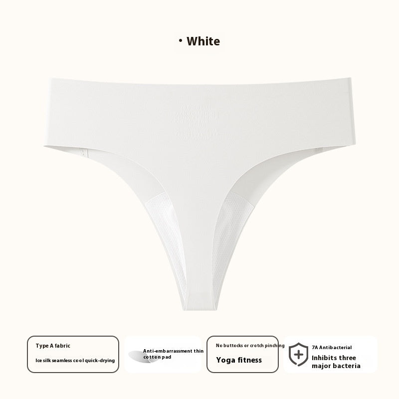 Women's Ice Silk Seamless Solid Color Anti-embarrassment Line Underwear