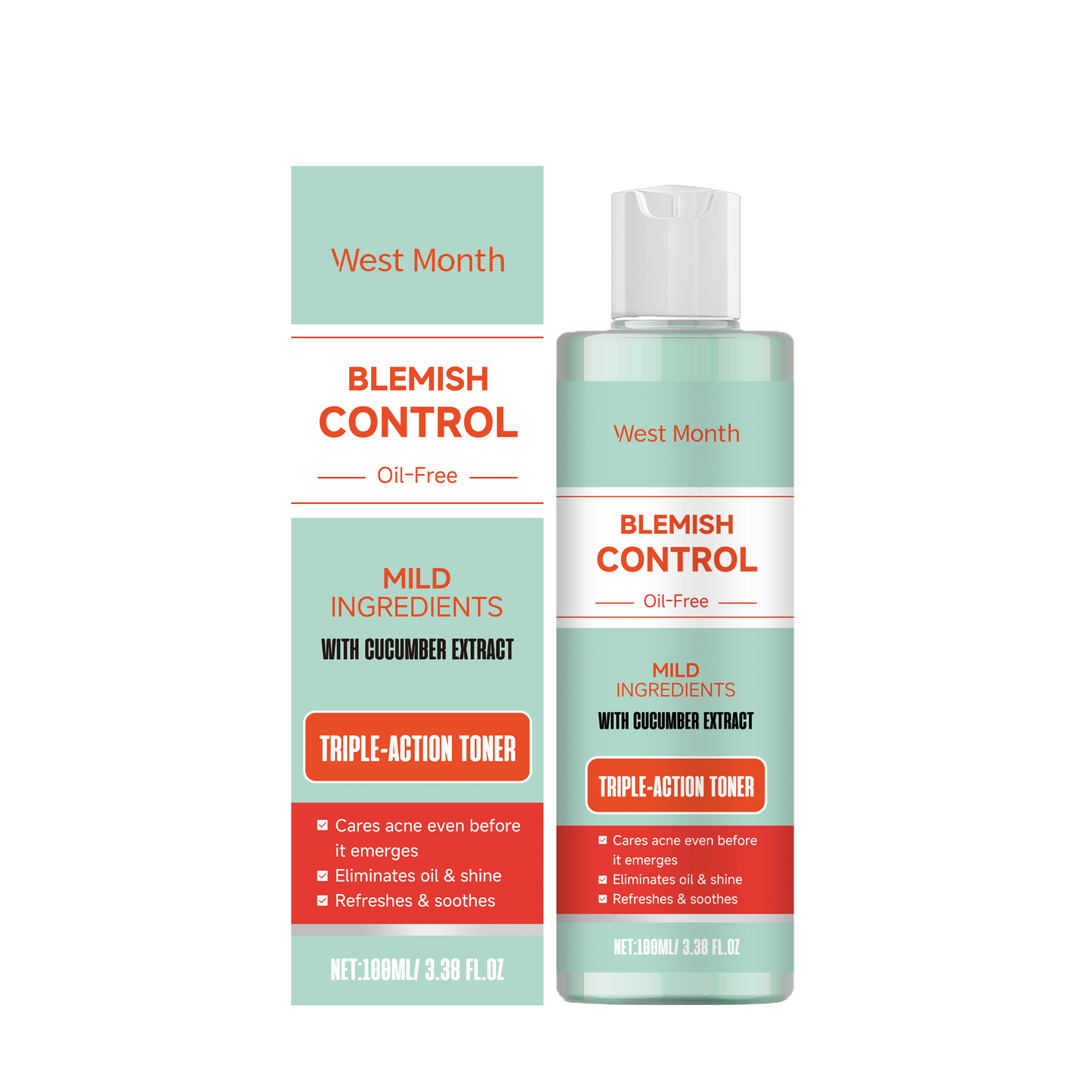 West&Month Facial Toner With Mild Ingredients To Lighten Acne, Nourish And Repair Facial Skin