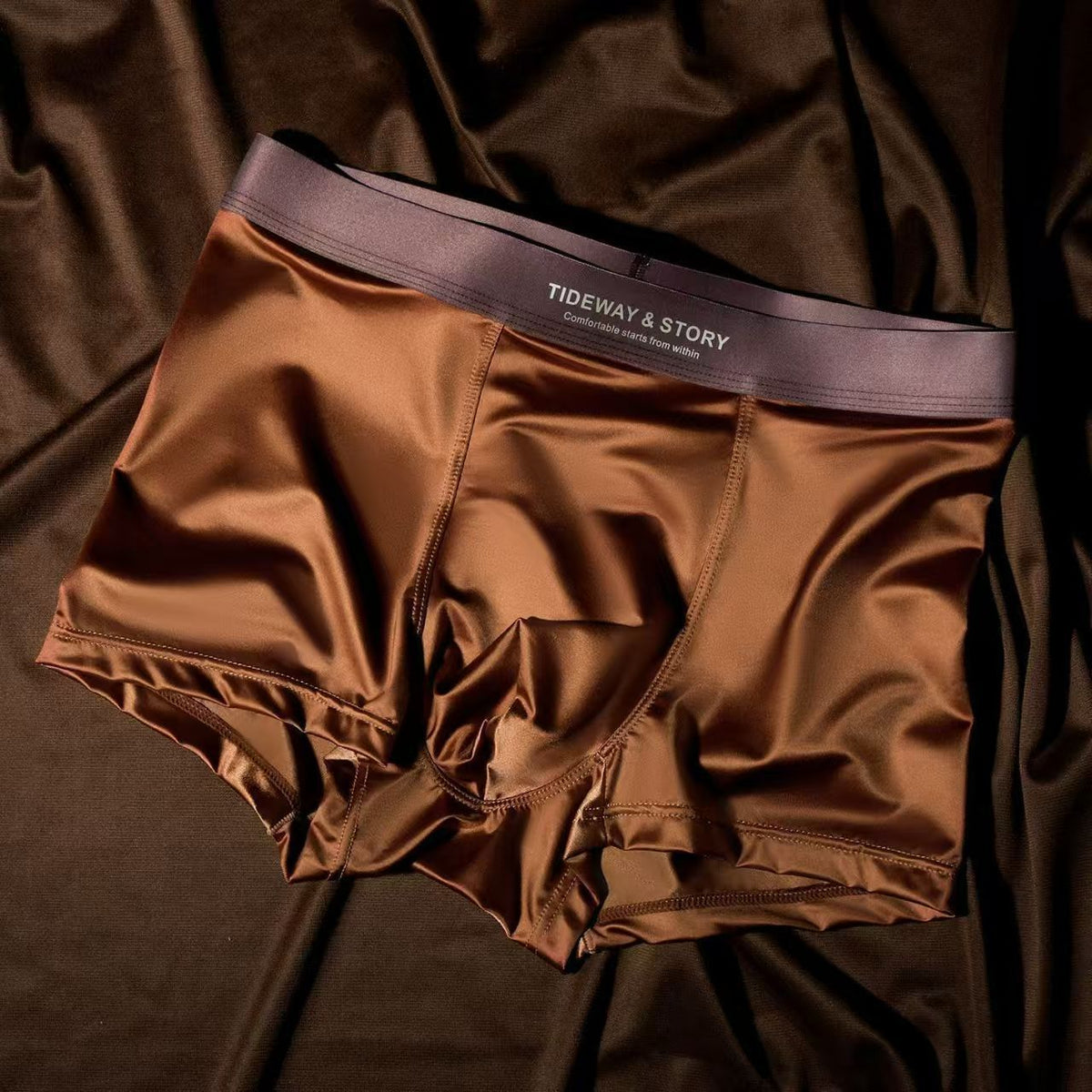 Ice Silk Mens Underwear Light Luxury Satin Boxers