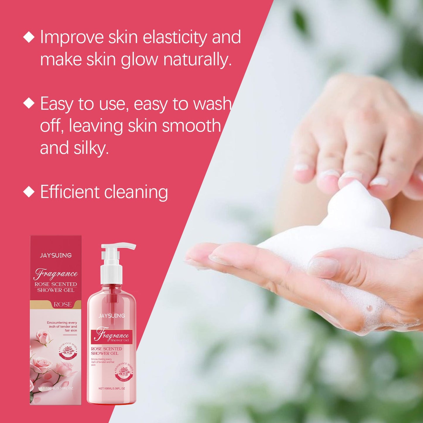 Jaysuing Lady Rose Fragrance Shower Gel Shower Stay Fragrance Clean Body Lady Shower Clean And Refreshing
