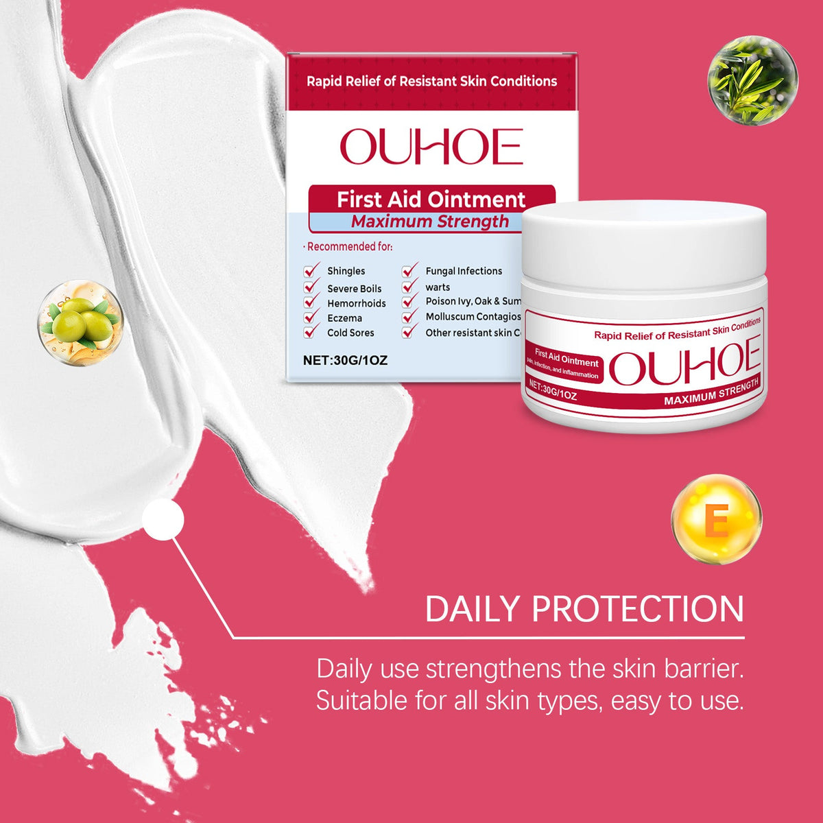 OUHOE Skin Soothing Cream, To Relieve Skin Redness And Discomfort Gentle Care Moisturizes Skin Topical Soothing Cream