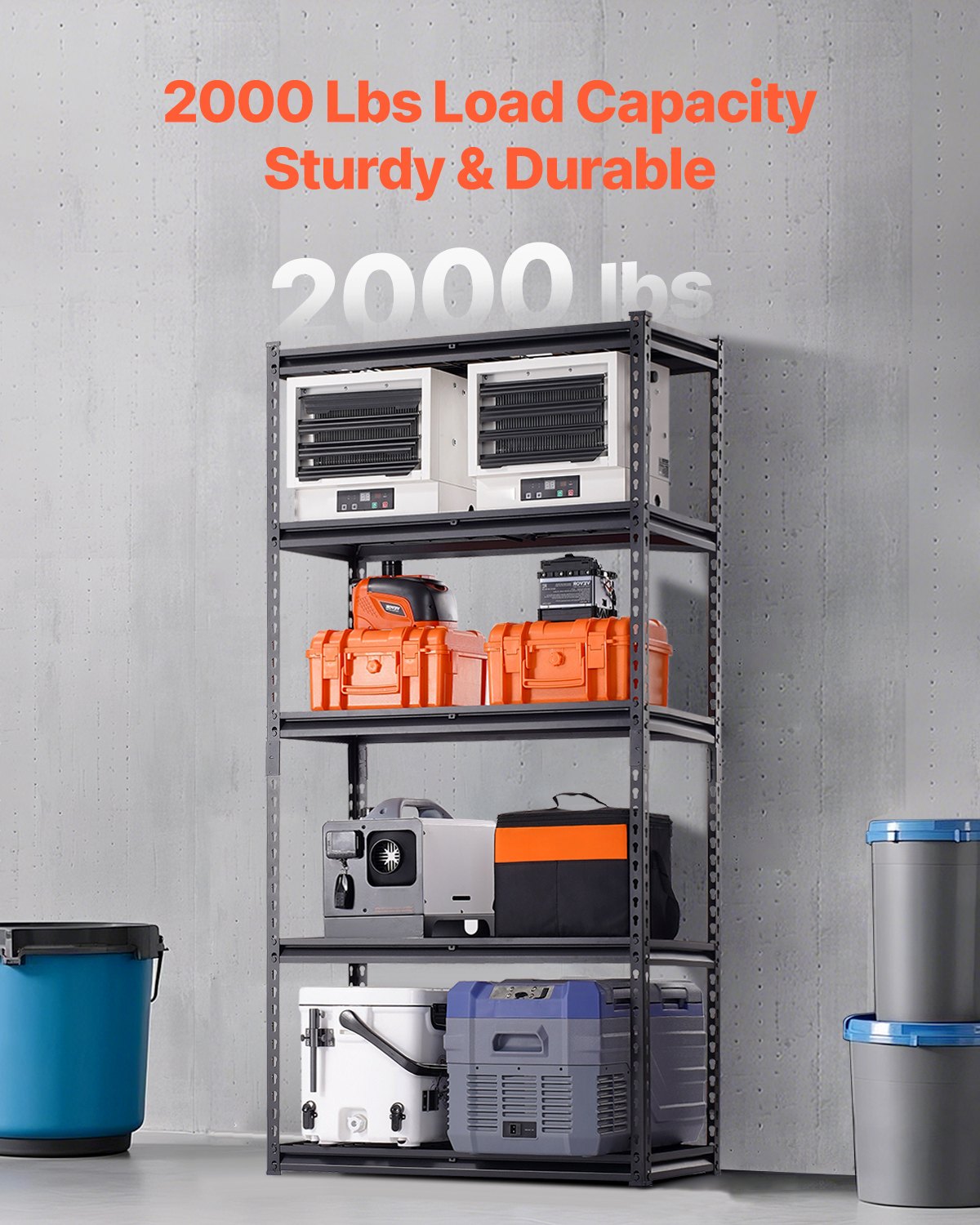 Storage Shelves 5 Tier Adjustable Heavy Duty Garage Shelving Units 2000 Lbs