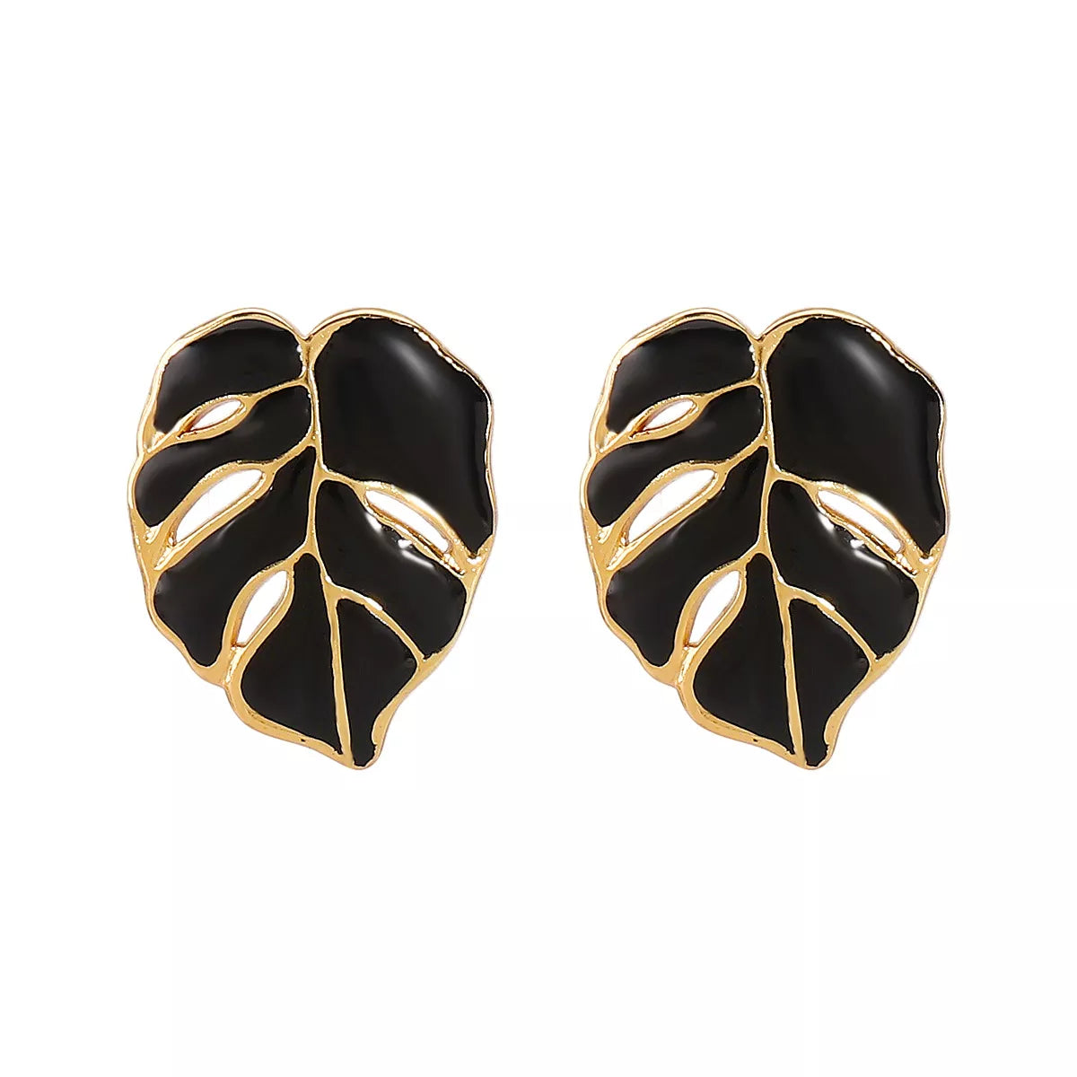 Stainless Steel Leaf Stud Earrings