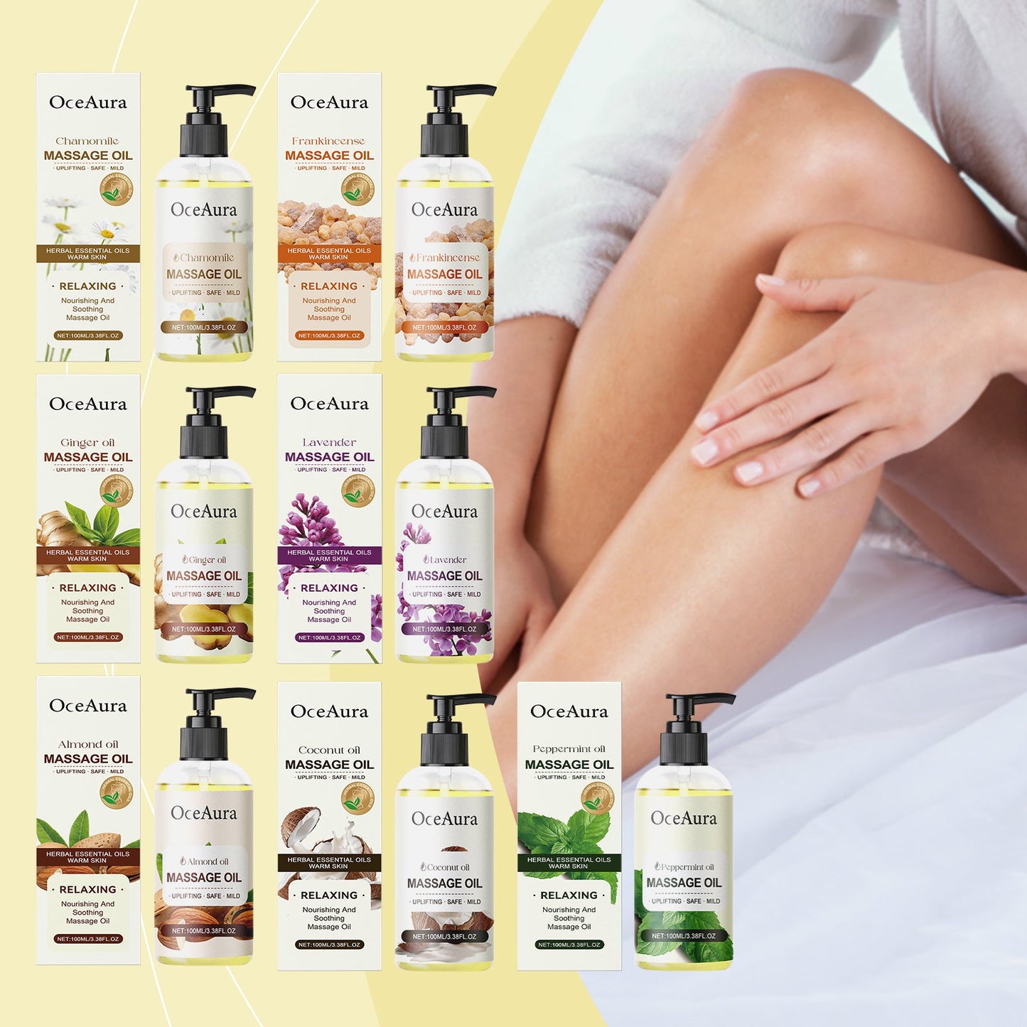 OceAura Plant Body Essential Oil (Frankincense), hydrating and moisturizing body moisturizing massage essential oil
