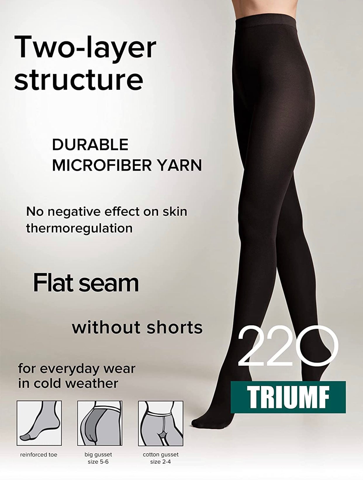 Conte Triumf 220 Den - Microfiber Opaque Winter Women's Tights (8С-58СП)