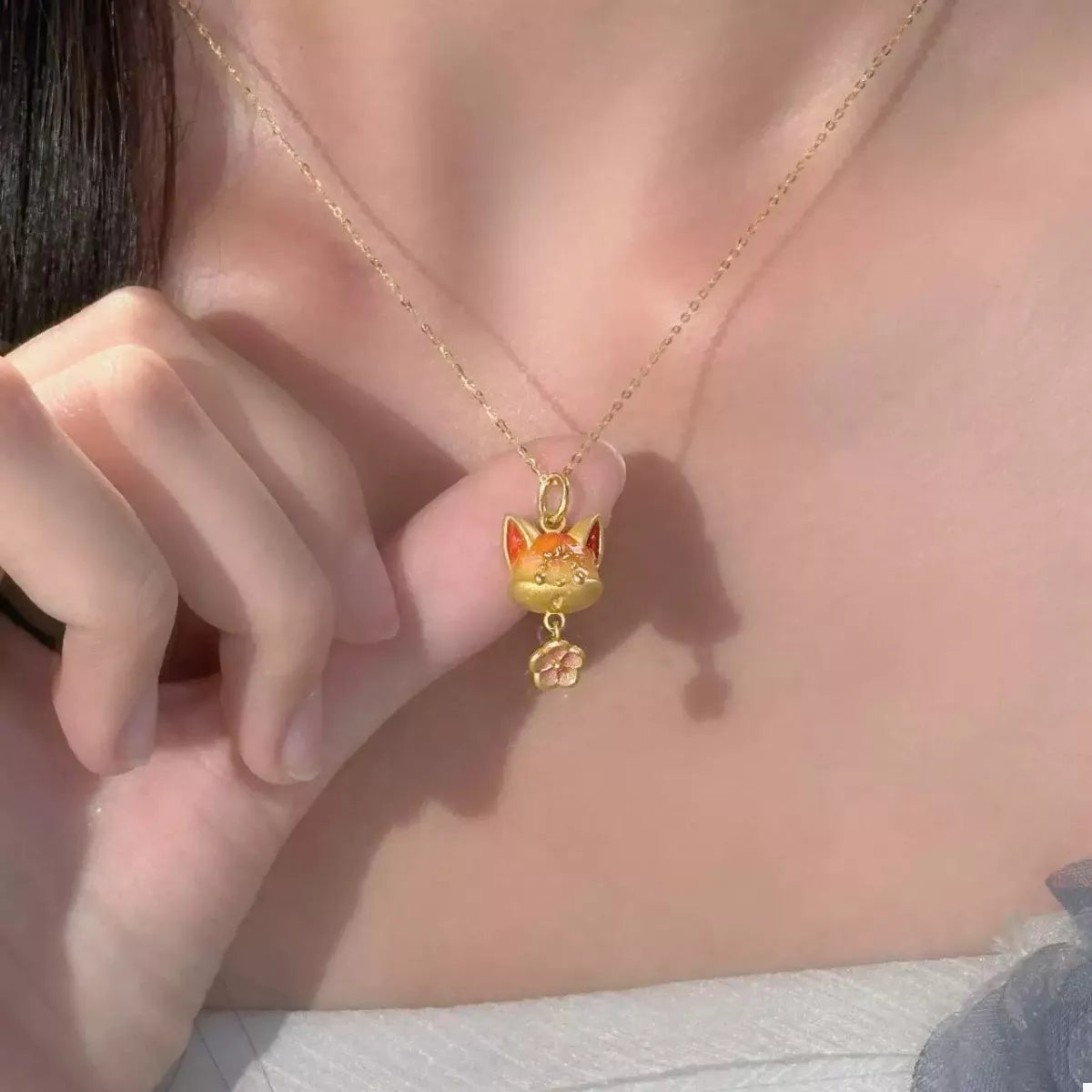 18K Gold-Plated Fox Necklace