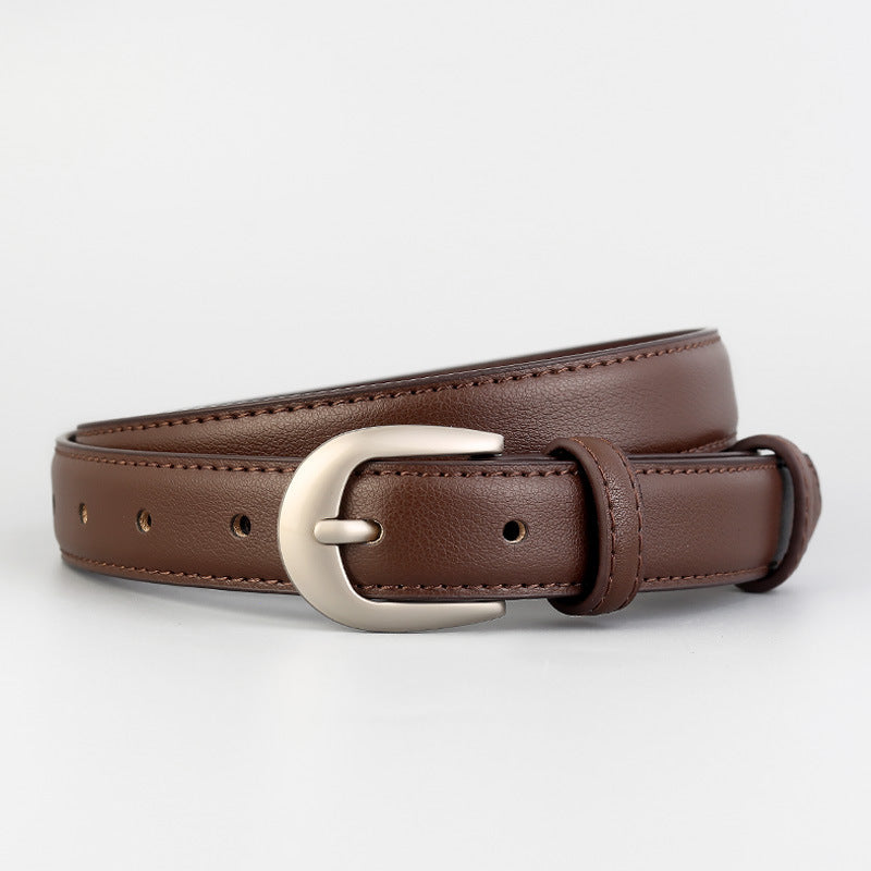 Classic Leather Skinny Belt