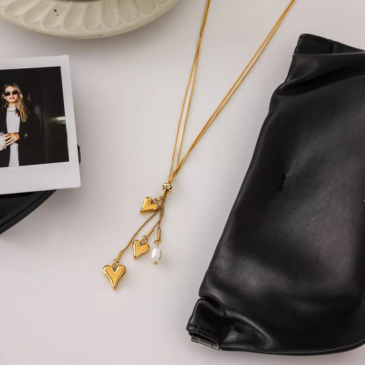 18K Gold-Plated Double Layered Heart Necklace