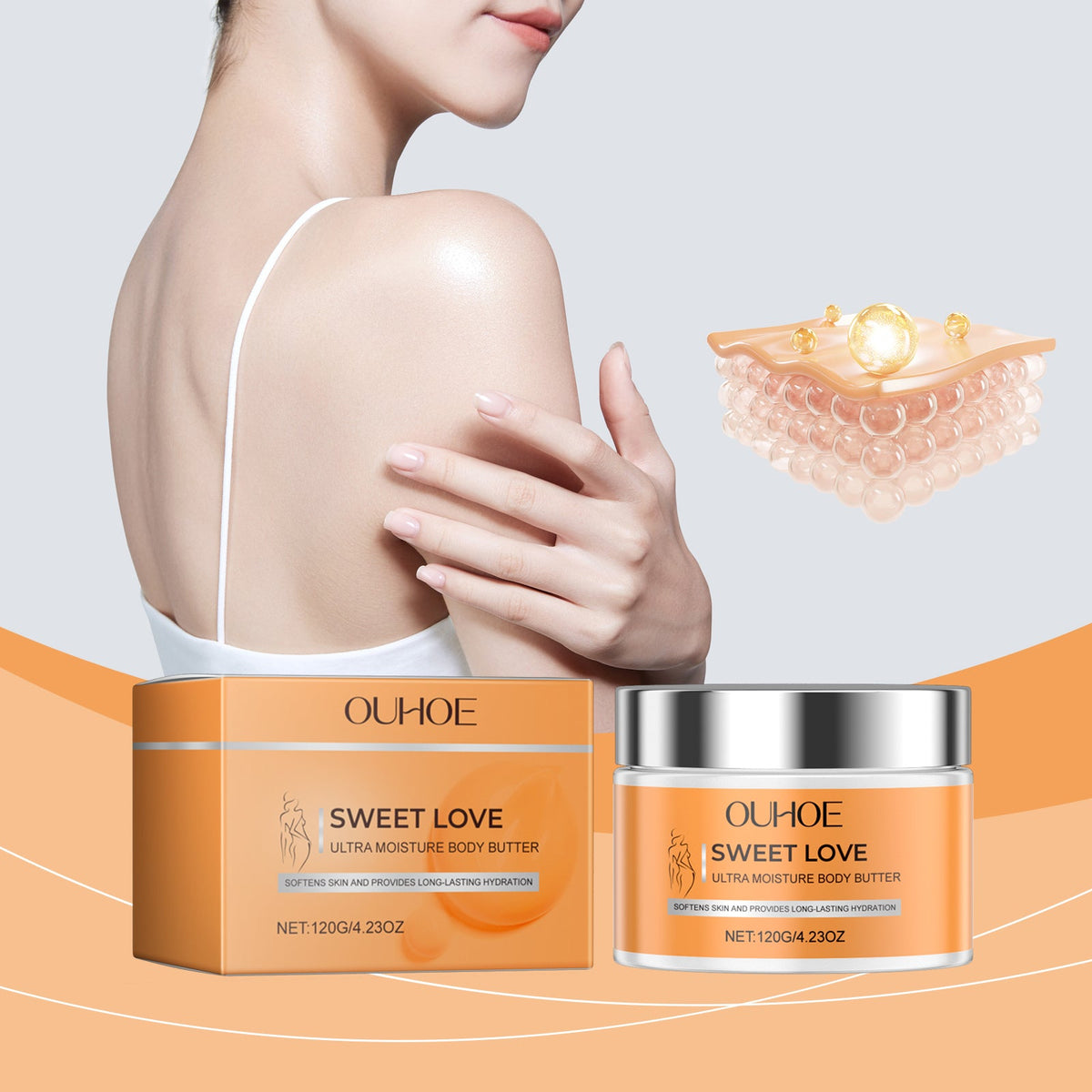 OUHOE Sweet Moisturizing Fragrance Body Lotion, Natural Fragrance Around Delicate, Soft Touch Moisturizing Without Sticky