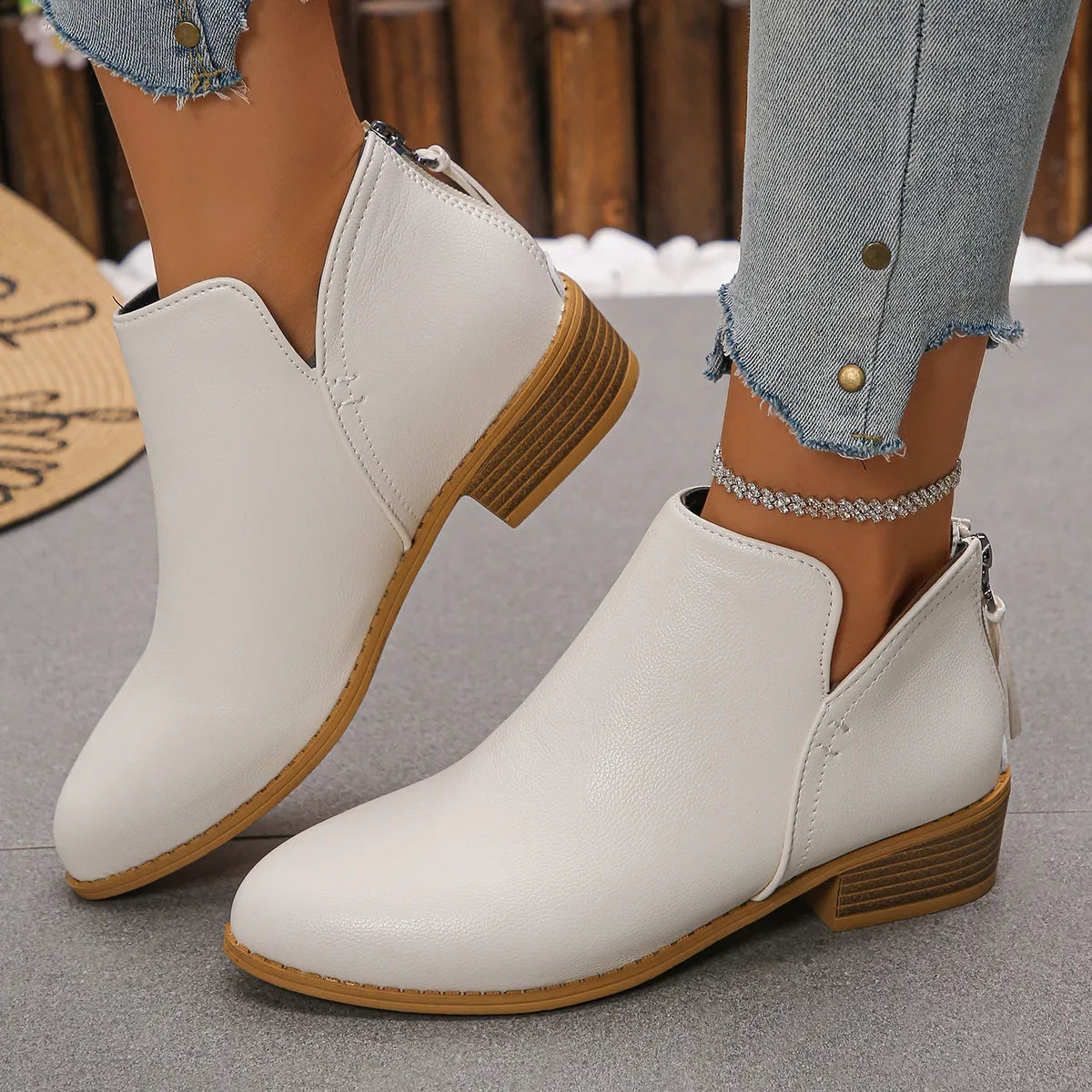 Classic Block Heel Ankle Boots