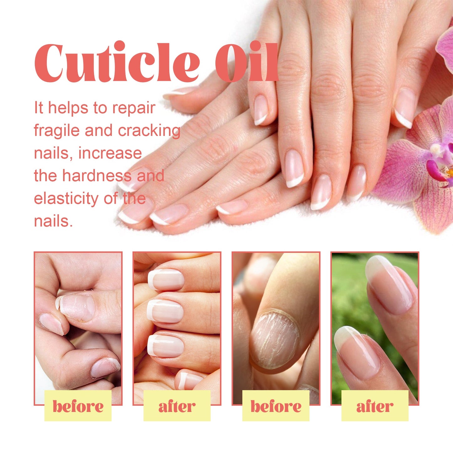EELHOE Cuticle Oil, Repair Dry Rotted Nails Thickening Moisturizing Care Brightening Nails And Cleaning