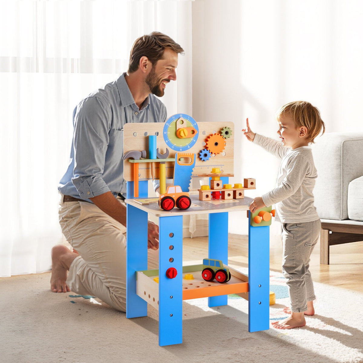 Wooden Tool Bench For Kids 3 Years+ Toy Workbench Pretend Play Toy Kits