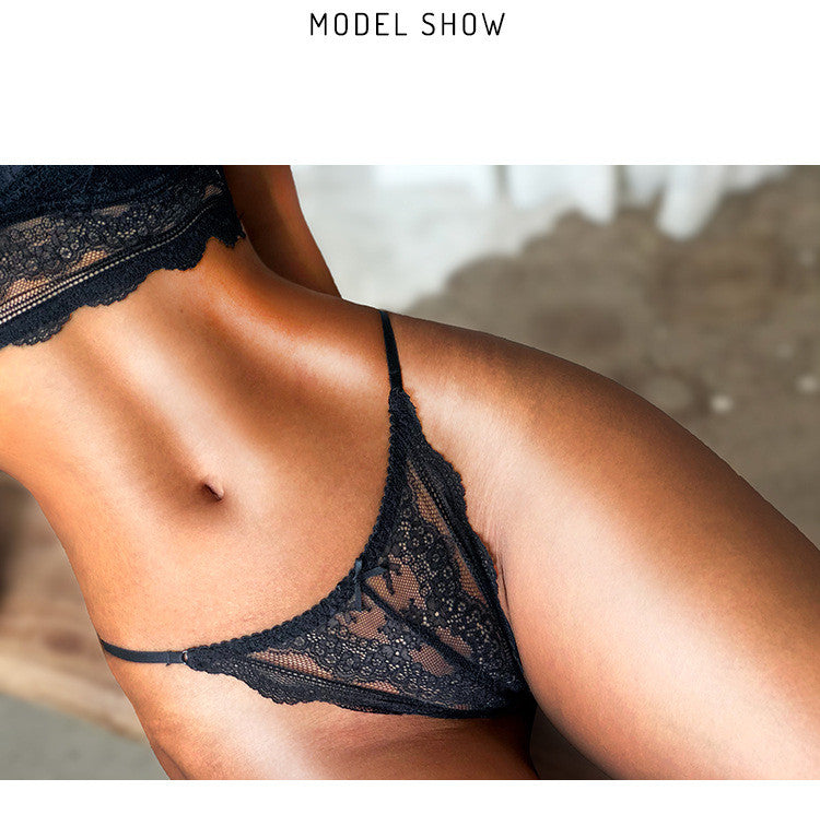 Sexy Thin Strap Full Lace Thin Briefs Breathable And Comfortable Women's Panties