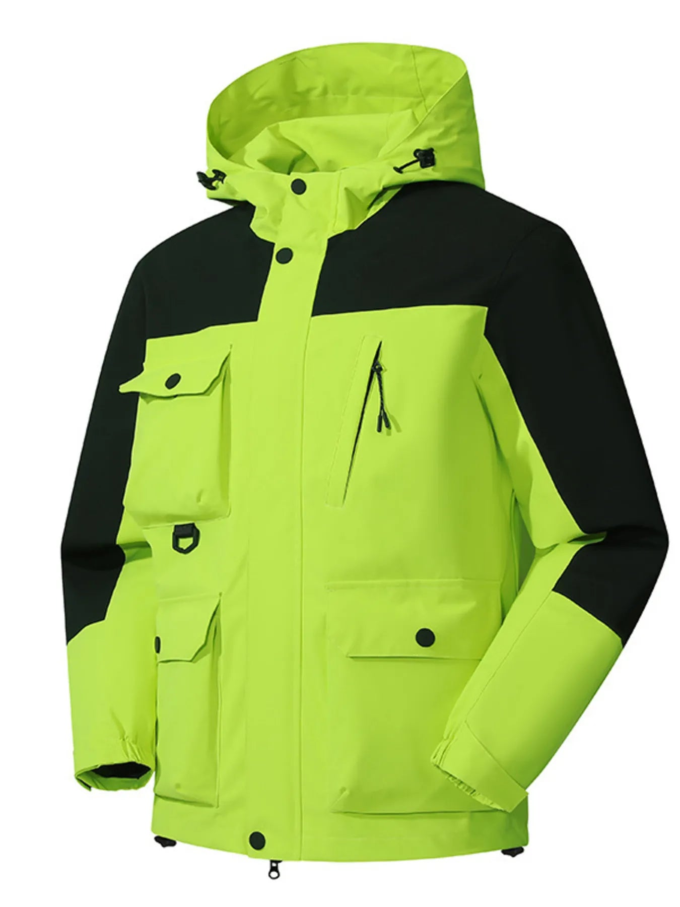 Men's Full Size Multi-Pocket Long Sleeve Hooded Jacket Plus Size