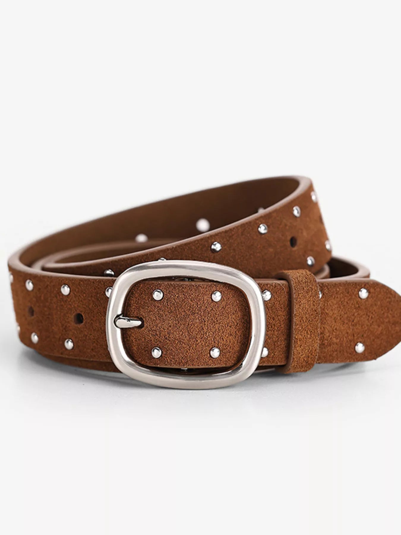Studded Silver Buckle Belt