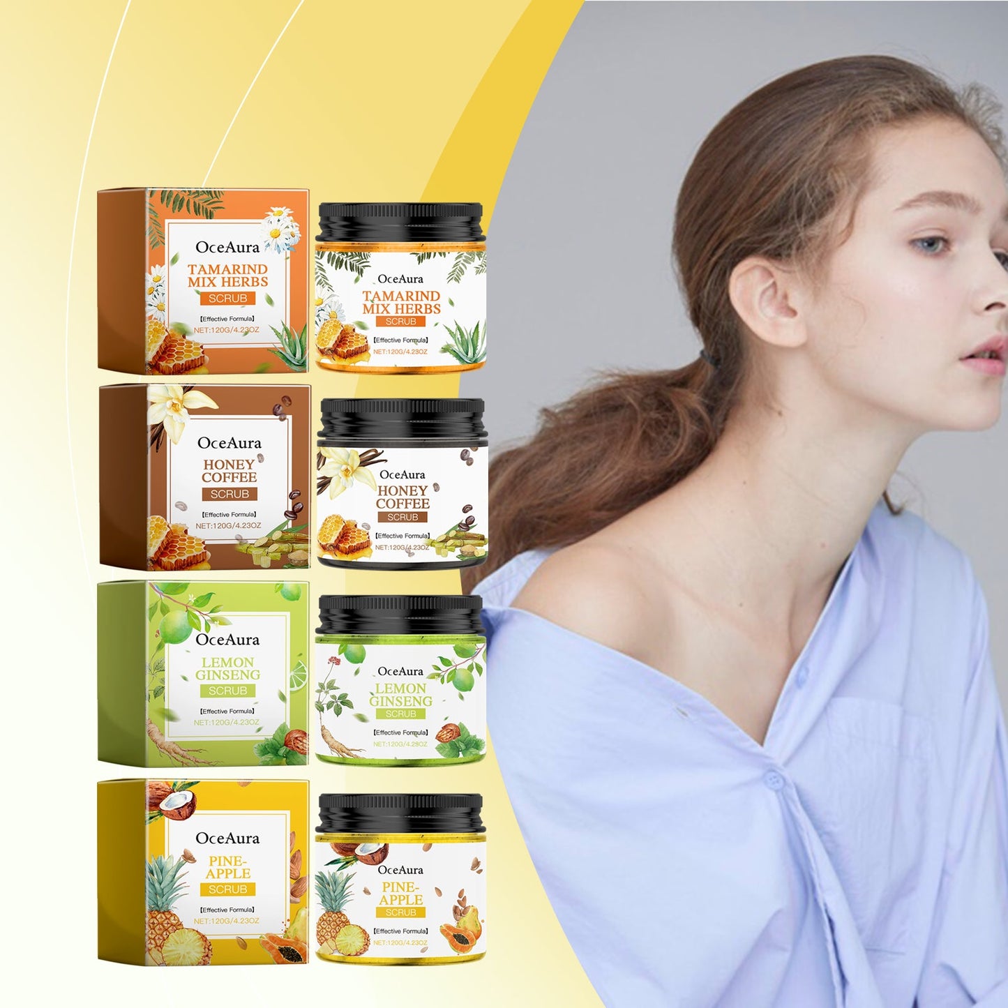 OceAura Body Scrub Moisturizes Gently, Cleanses, Hydrates And Hydrates All Over Skin Exfoliating Scrub