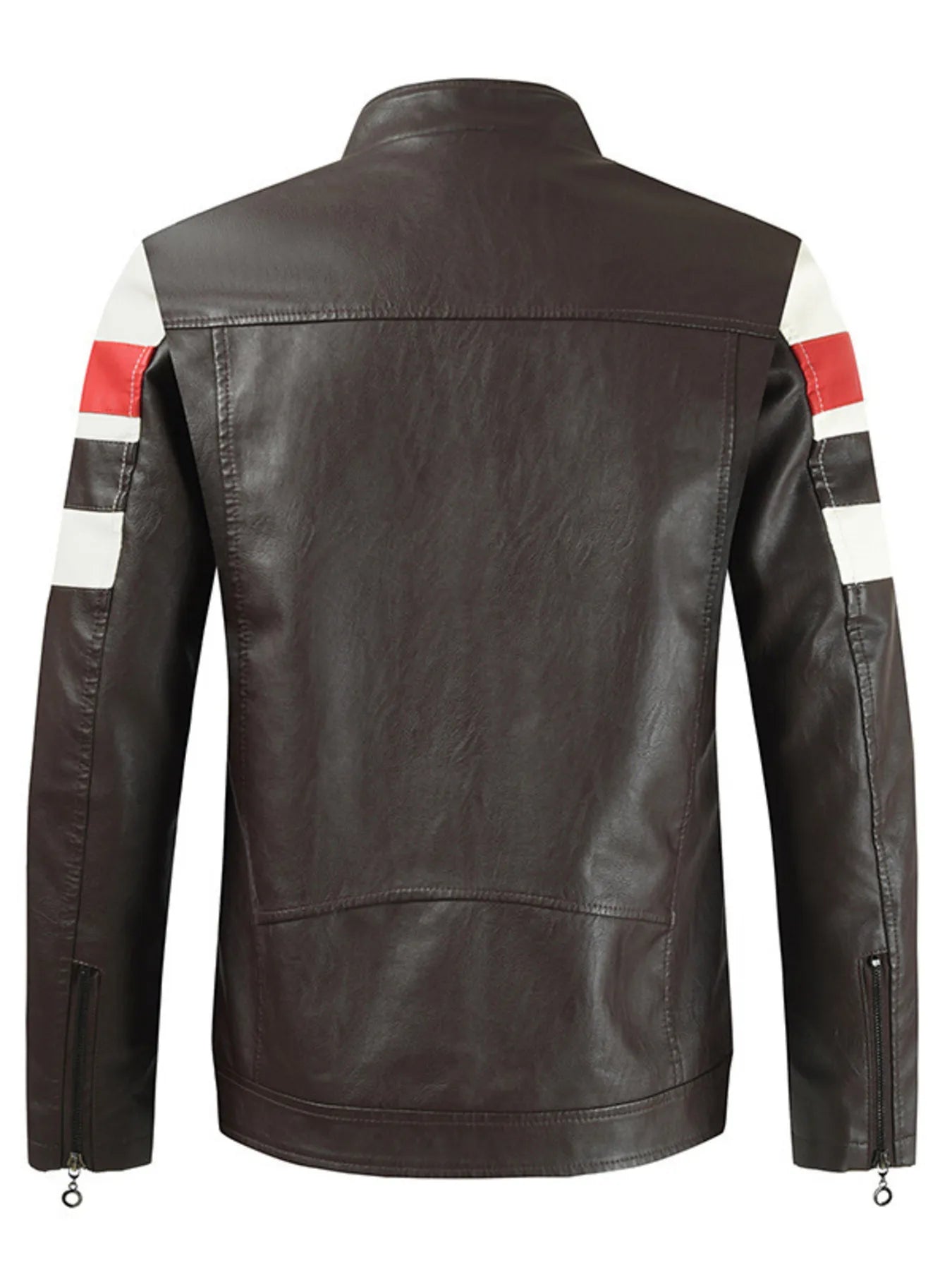 Men's Plus Size Contrast Zip Up Long Sleeve Jacket