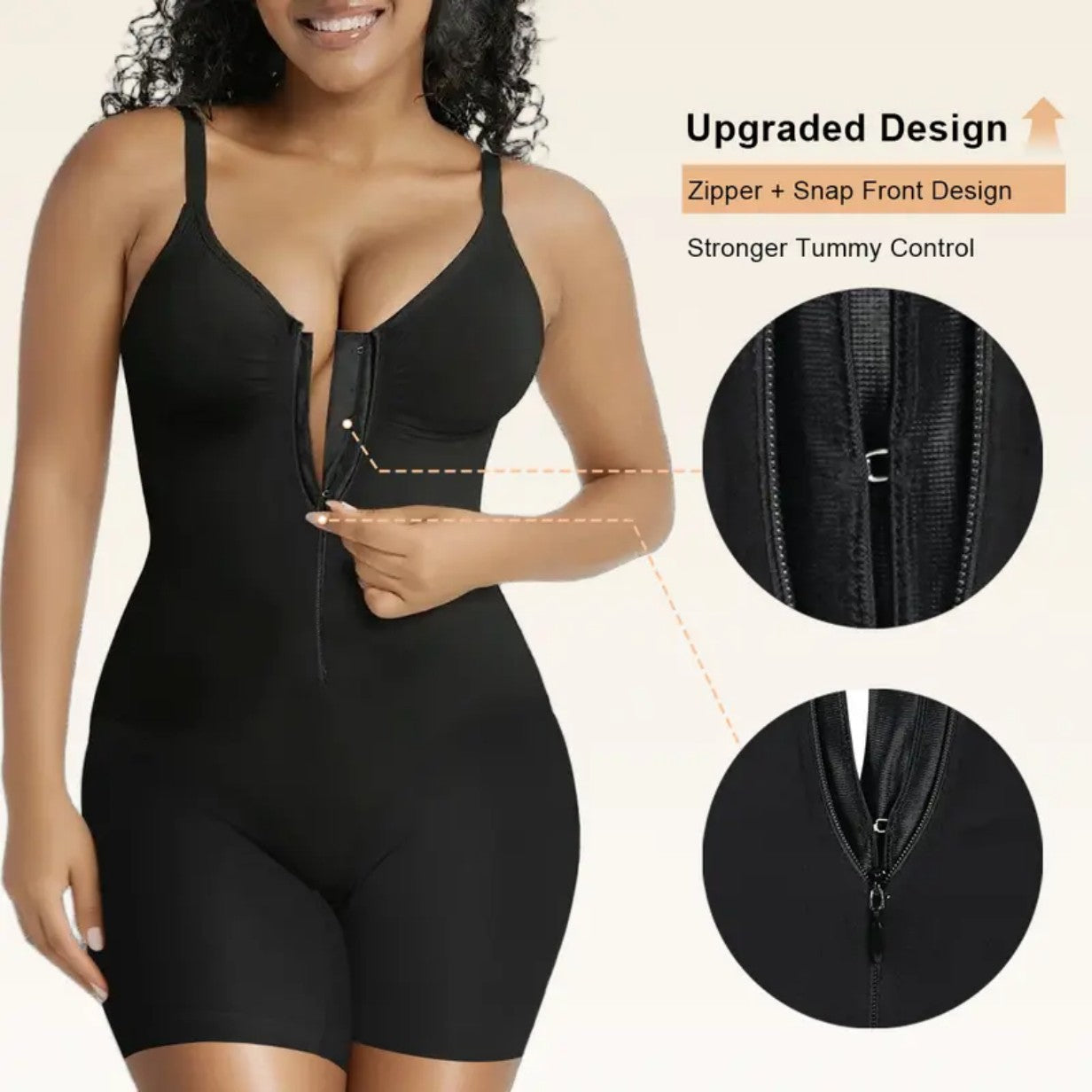 Shapewear For Women Tummy Control Bodysuits Zip-Up Comfort Ultra Stretch Fabric Customizable Fit Breathable Mesh Design Comfortable Fit