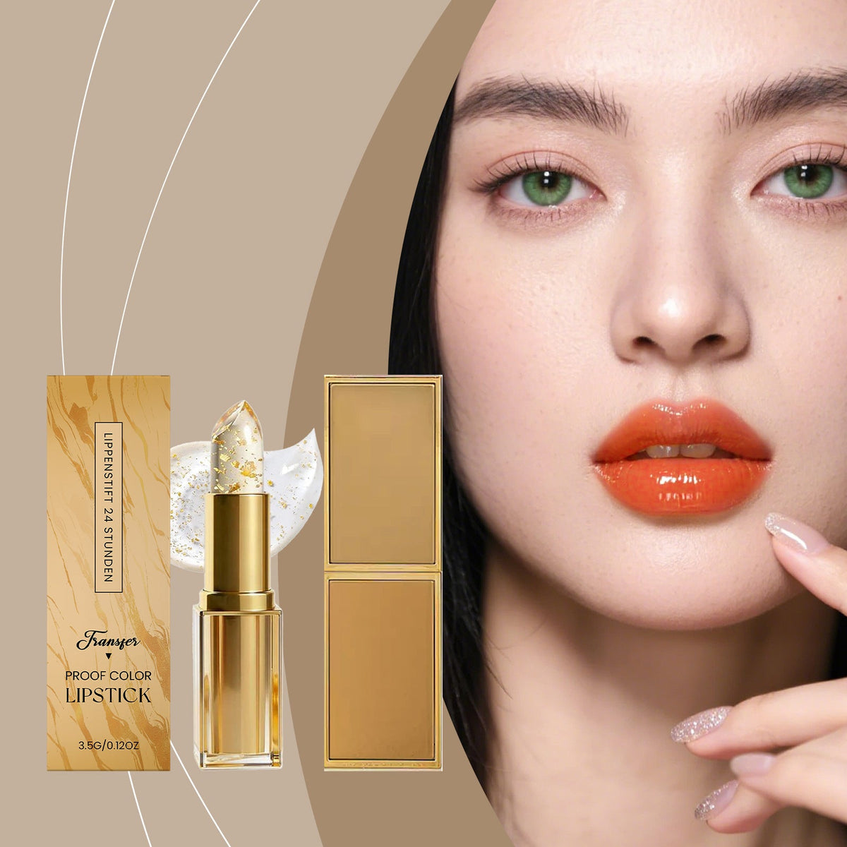 Gold Foil Color-Changing Moisturizing Lip Balm, Lip Moisturizer With A Lightweight Texture, Natural Color, Soft And Hydrating, With A Glossy Finish