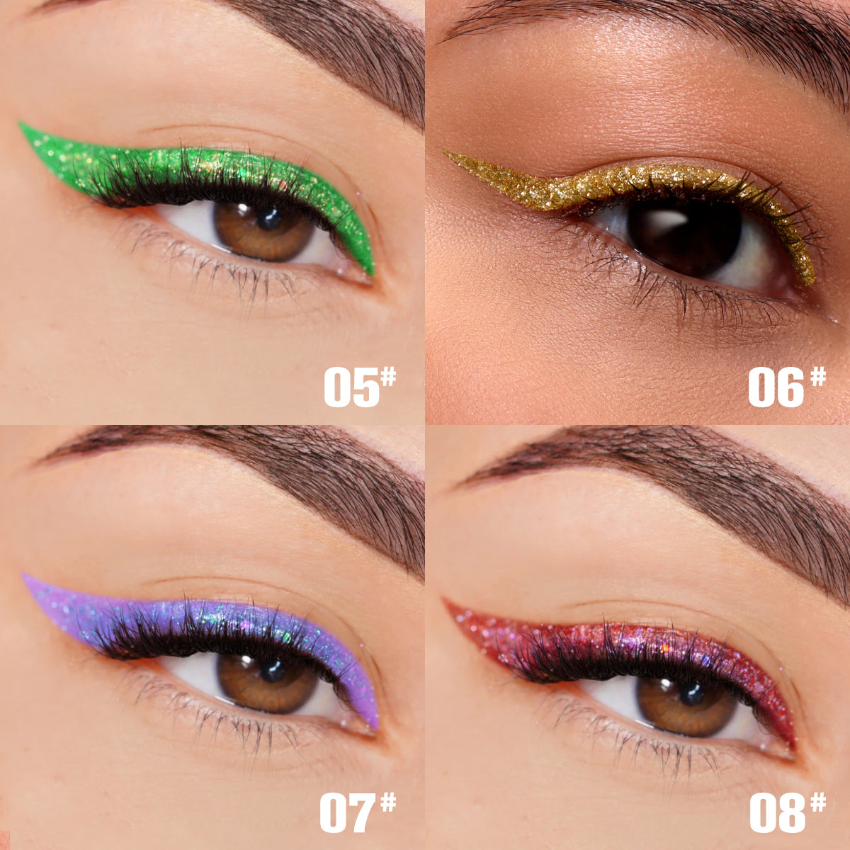 Phofay Long-Lasting Waterproof Liquid Eyeliner Set – 2.0 ML × 8 pcs
