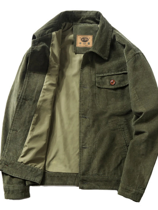 Men's Plus Size Vintage Corduroy Casual Jacket