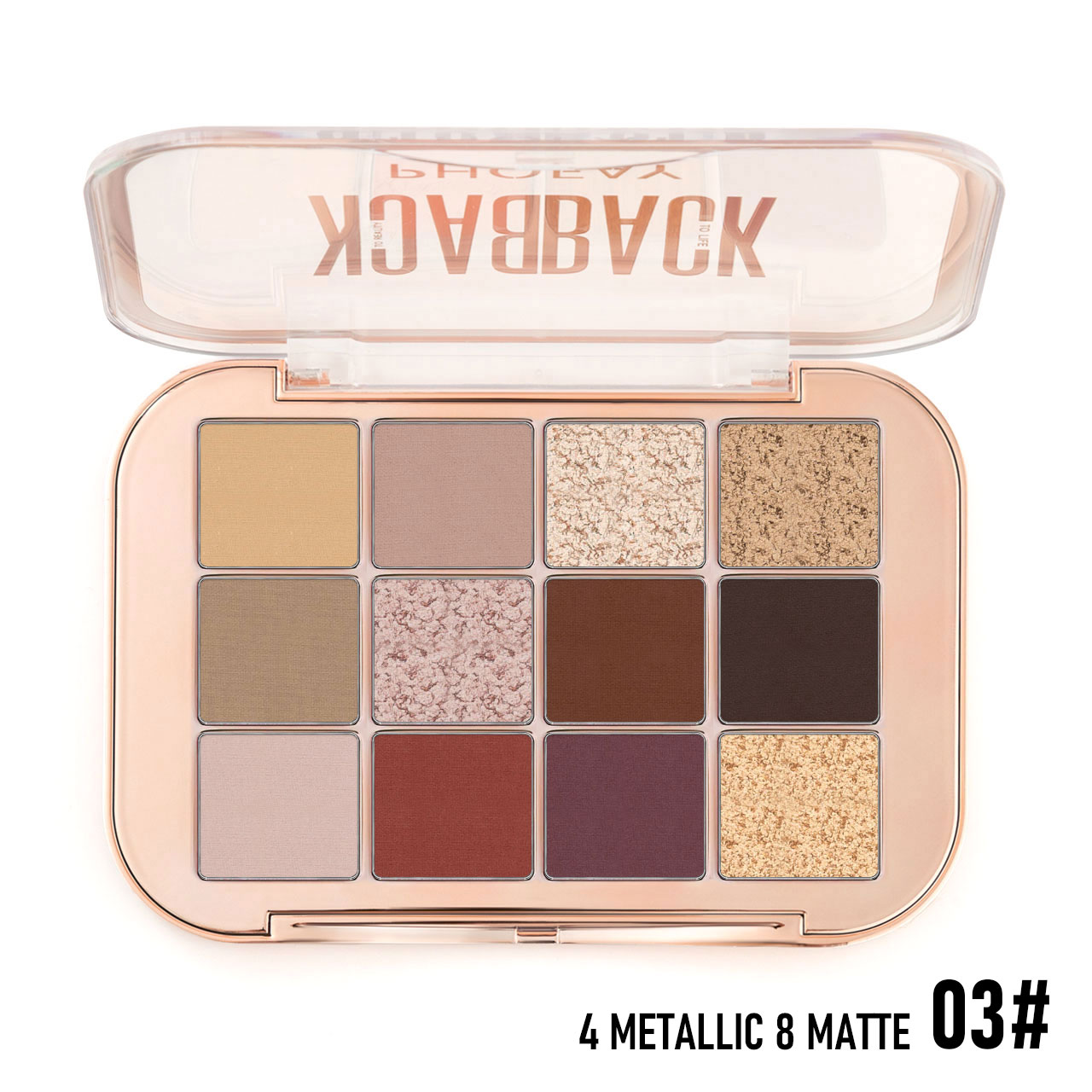 Phofay Matte & Metallic Eyeshadow Palette – 15g
