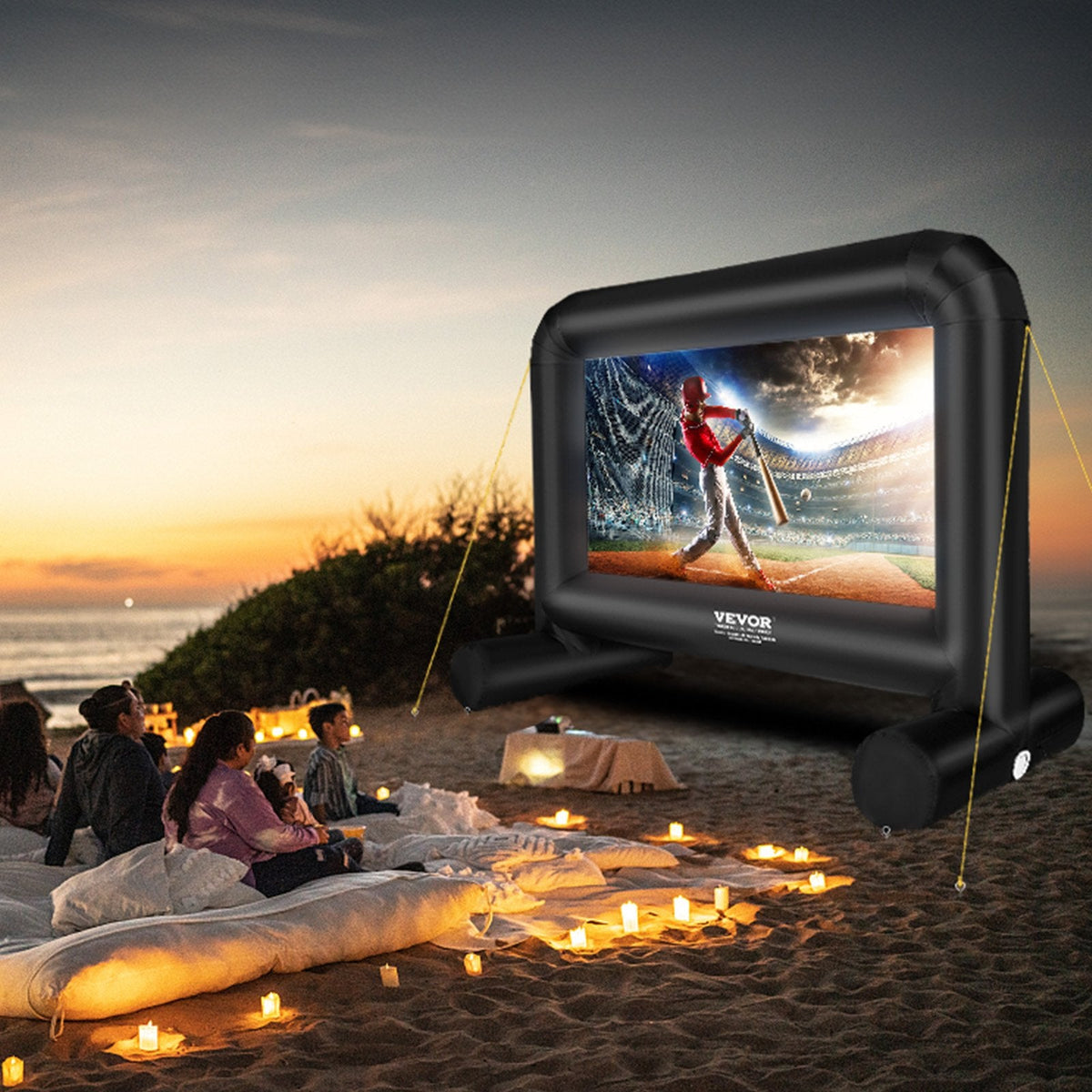 VEVOR Inflatable Movie Screen, 14 FT  168inch Inflatable Projector Screen For Outside With Blower And Carrying Bag, Front Rear Projection, Oxford Fabric Blow Up Screen For Outdoor Parties Backyard Mov