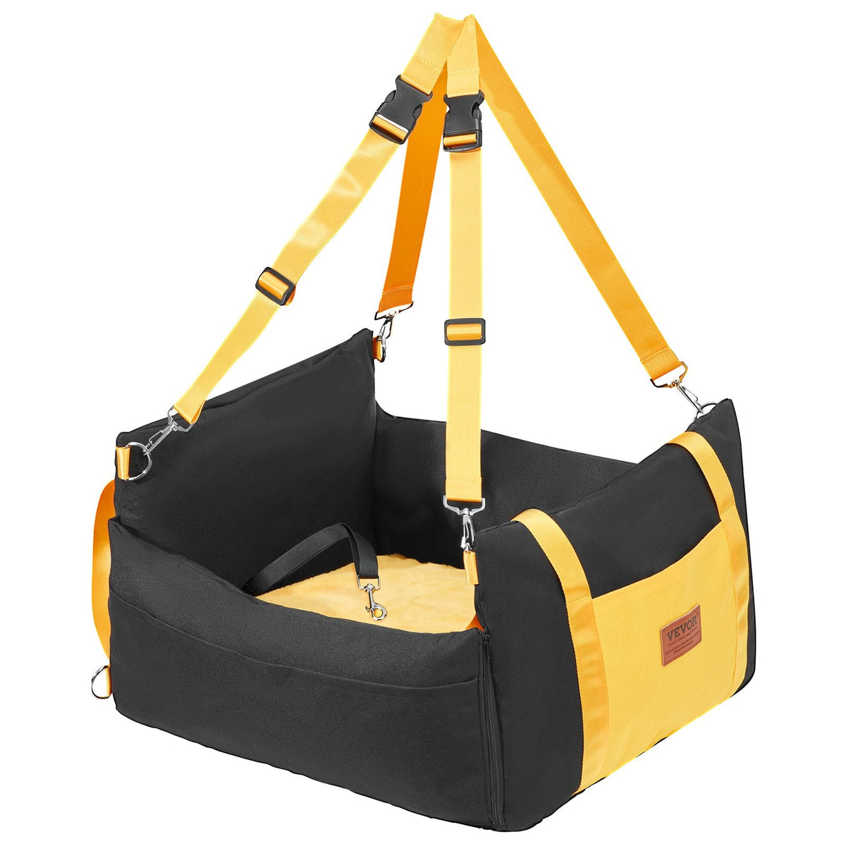 VEVOR Dog Booster Car Seat Pet Car Seat For Small Dog Up To 25lbs Black