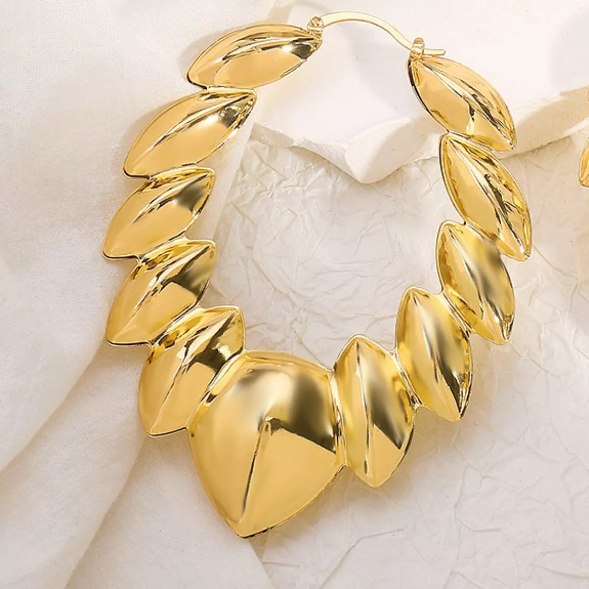 18K Gold-Plated Twisted Hoop Earrings