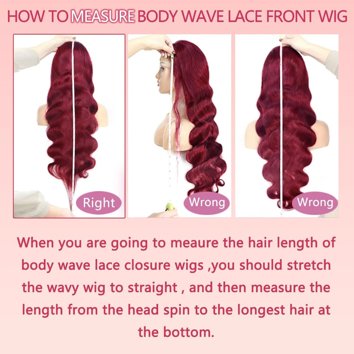 13x6 Lace Front Human Hair Wig Burgundy Red Body Wave, Density, 22 Inches