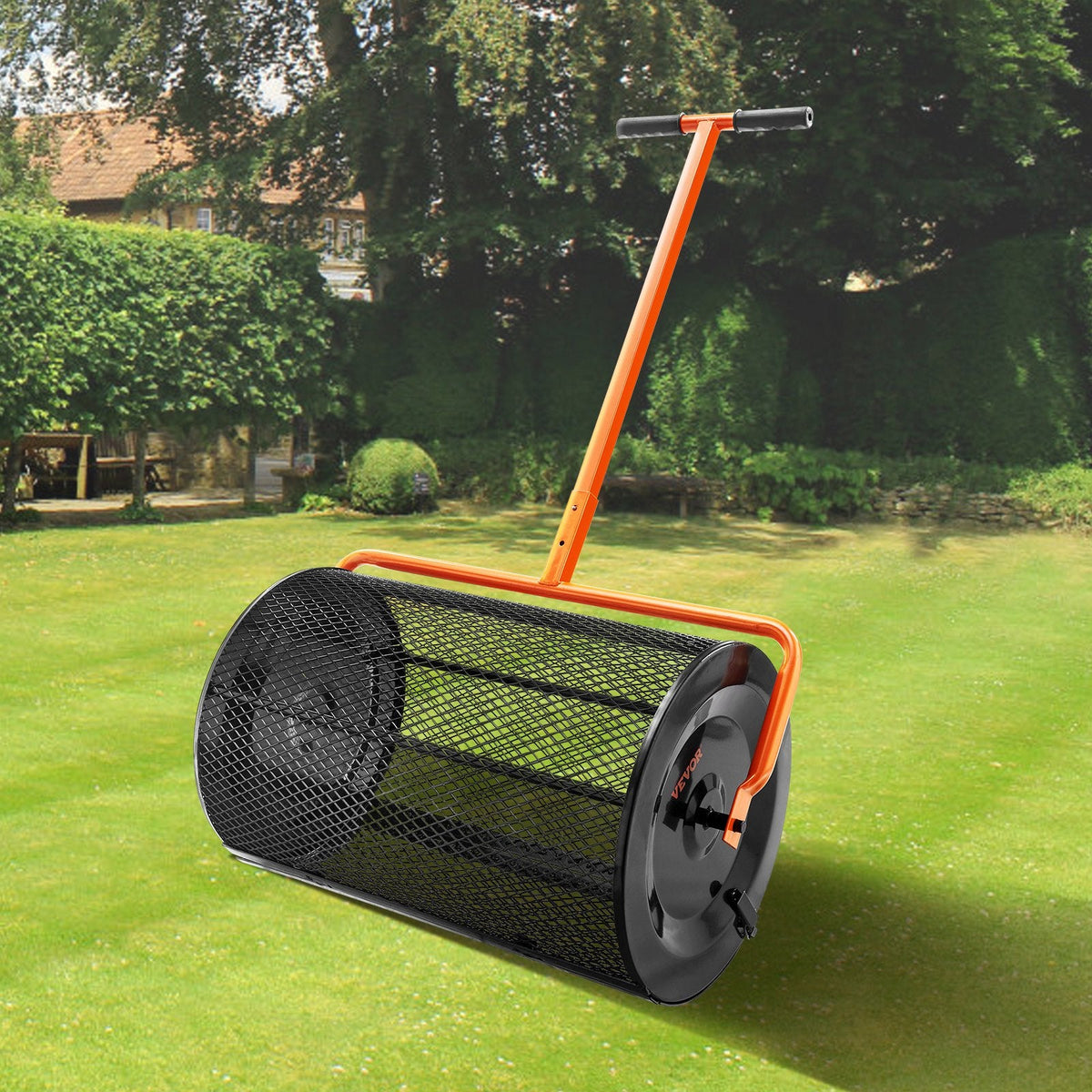 VEVOR Compost Spreader Peat Moss Spreader 24 Inch Wide Height Adjustable Lawn & Garden Spreaders Compost, Top Soil, Mulch - Durable Lightweight Multi-Purpose Yard Care Equipment