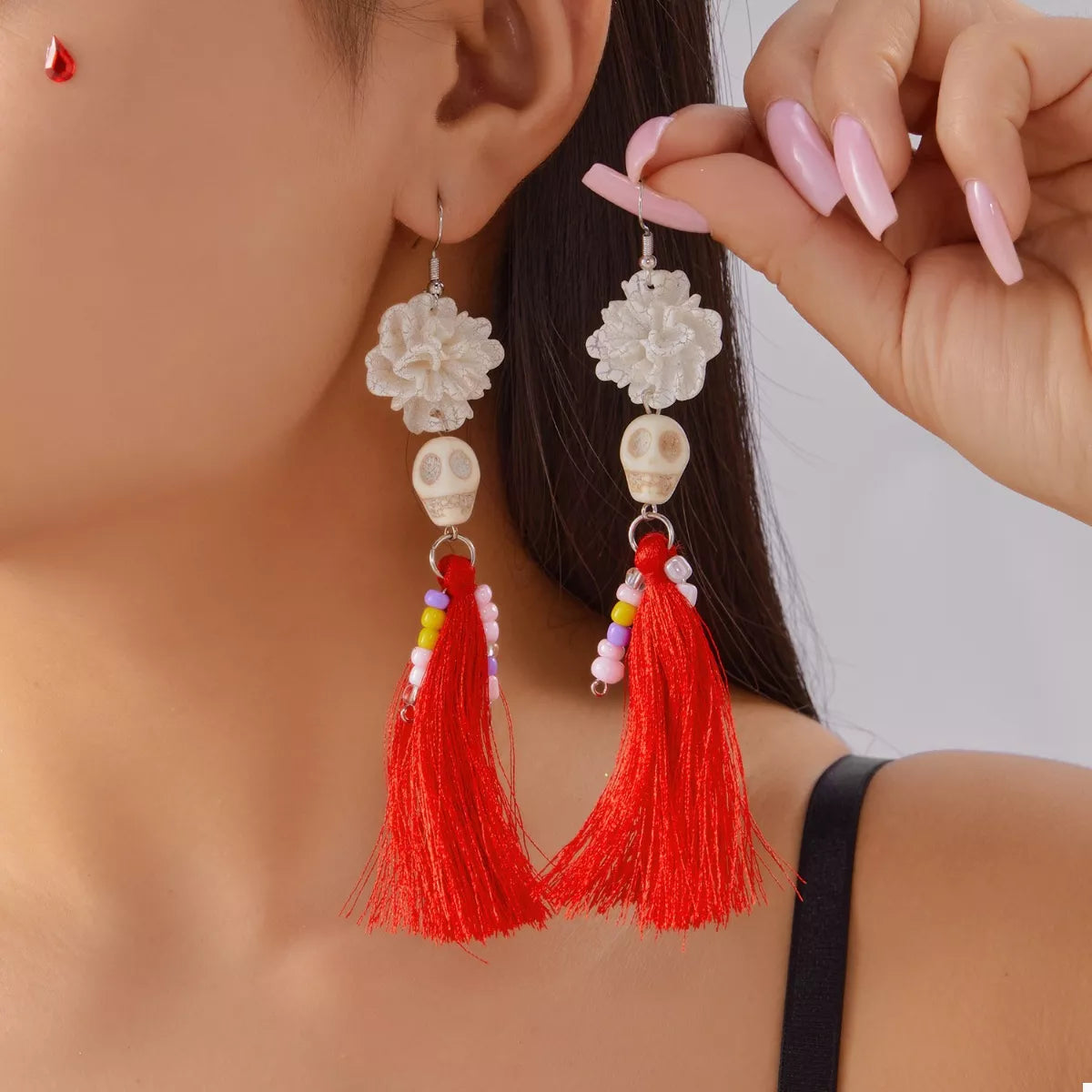 Halloween Ghost Tassel Drop Earrings