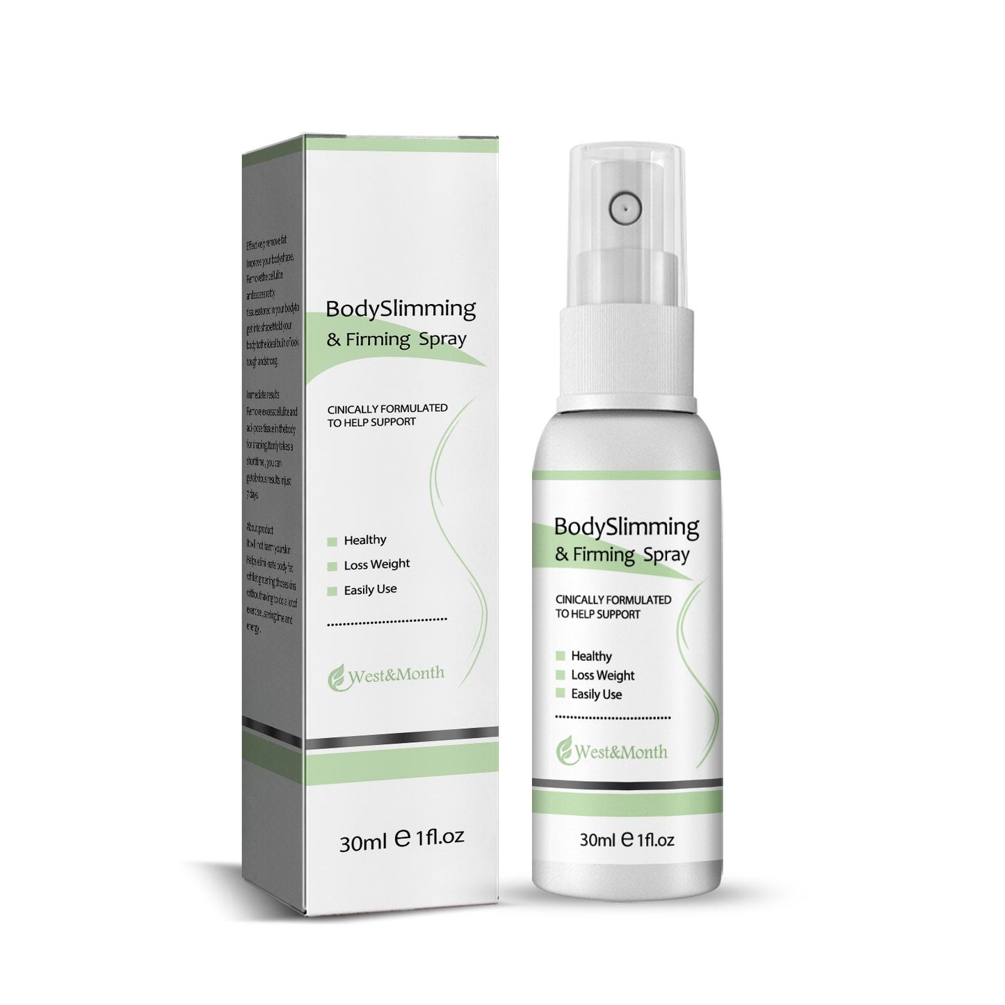 West&Month Body Slimming & Firming Spray, Slimming Body Firming Tummy And Arms Light Body And Body Massage Lotion
