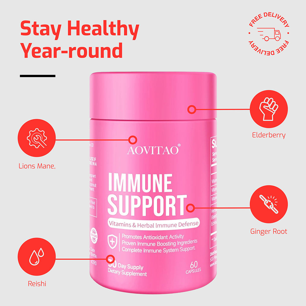 Natural Herbal Immune Defense Mushroom Complex Supplement | 60 Capsules