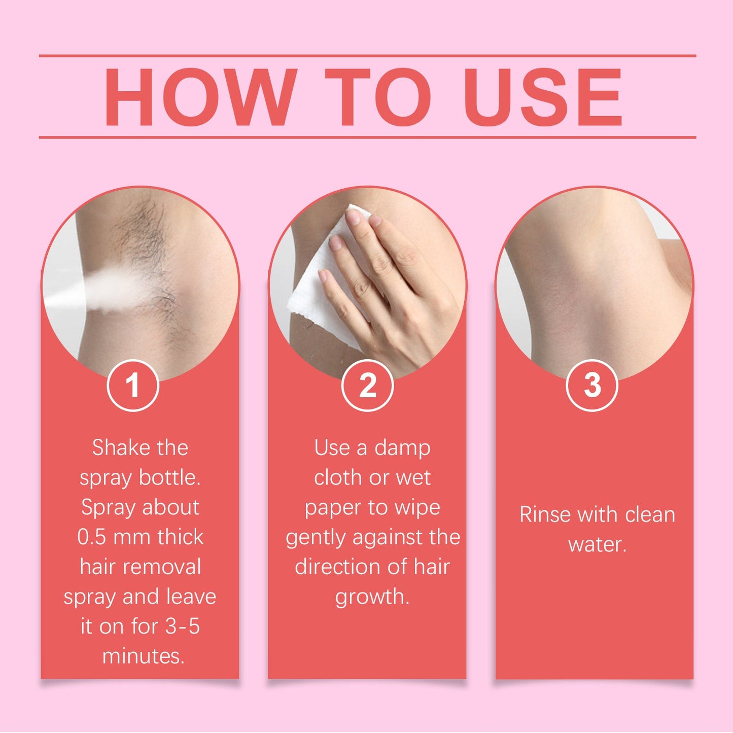 OUHOE Gentle Hair Removal Mousse Spray, Leg Hair Armpit Hair Body Smooth Skin Cleansing Mousse Skin Spray