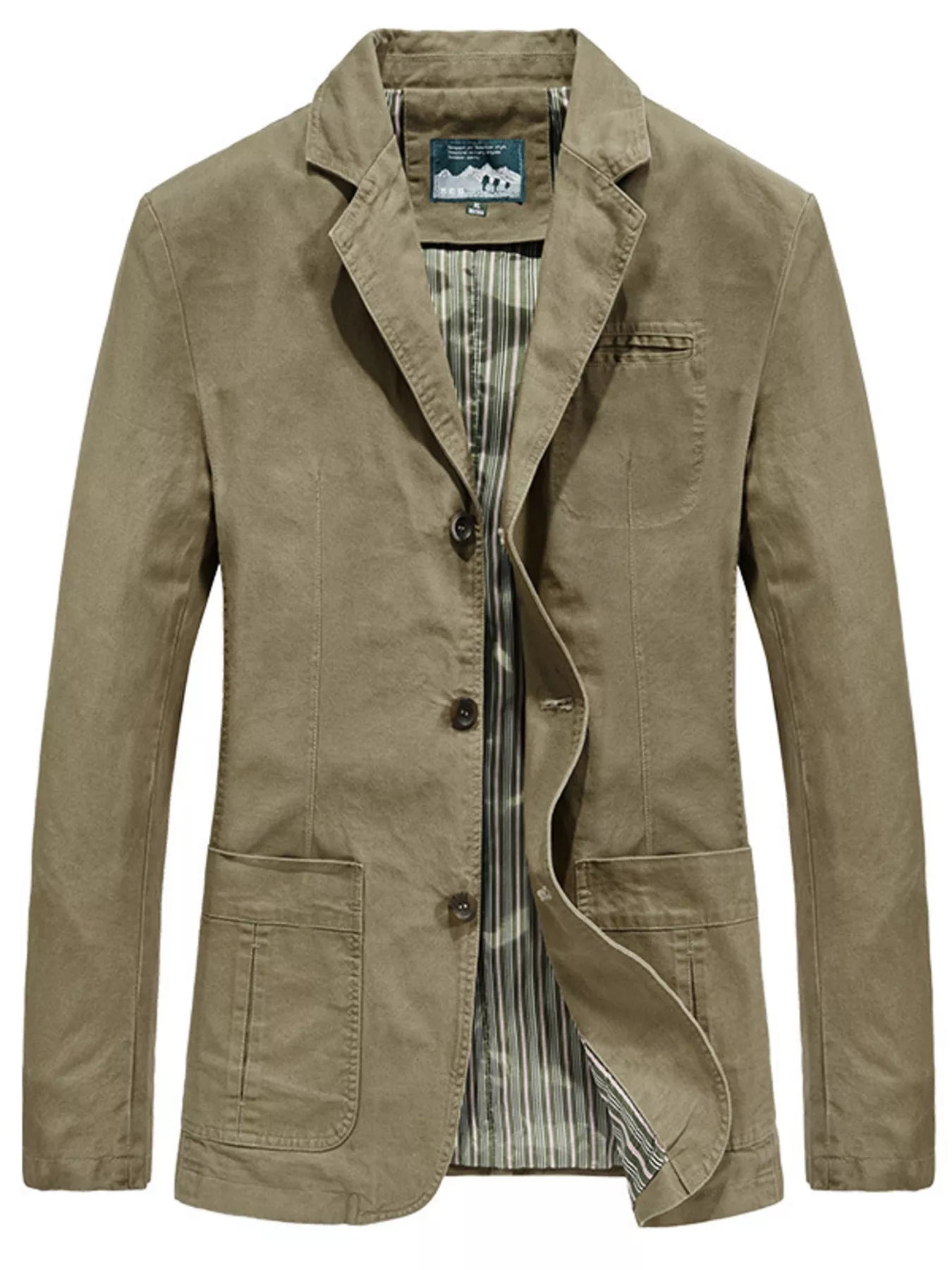 Men's Plus Size Lapel Collar Button Up Blazer