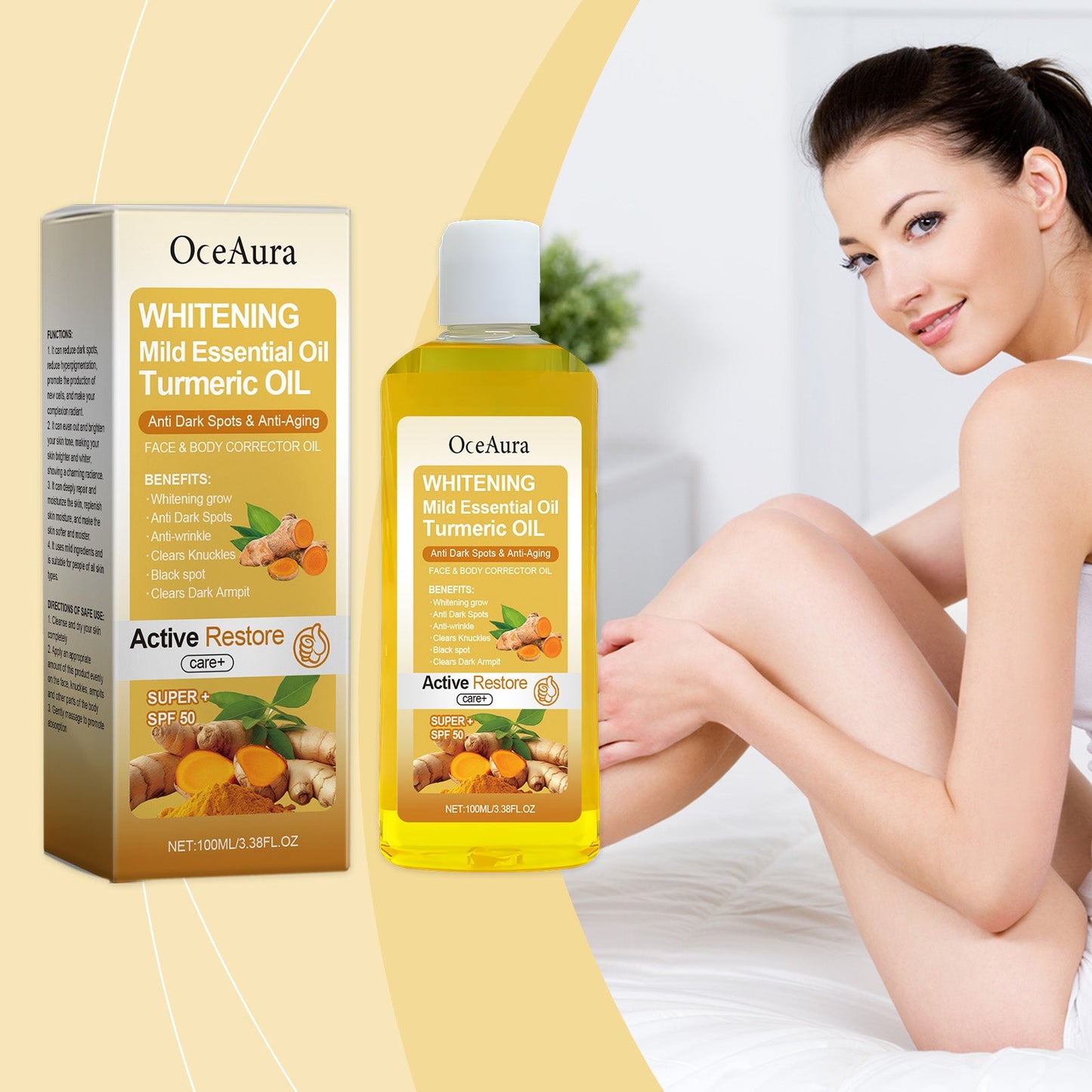 OceAura Turmeric Body Care Oil, Nourishing And Hydrating Body Care Oil For Daily Skin Care