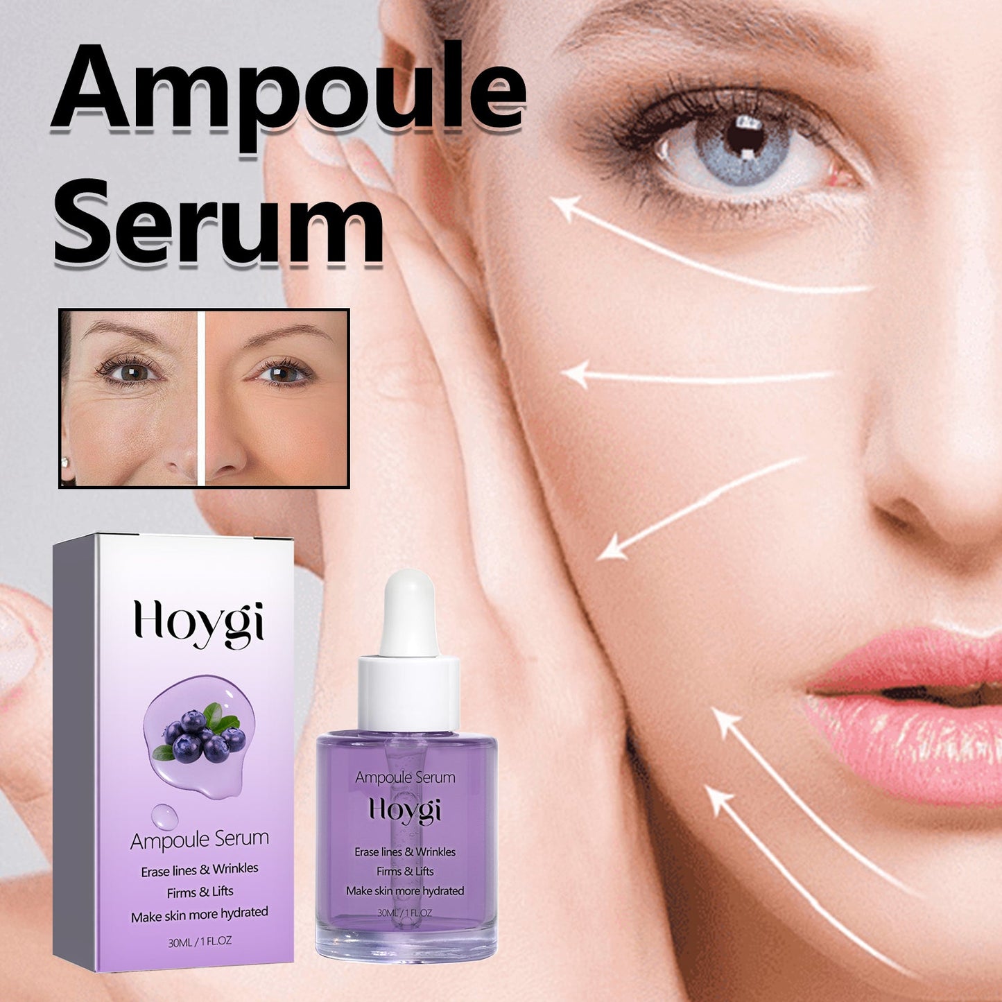 Hoygi Ampoule Serum, Firming And Softening Facial Wrinkles Anti-Wrinkle Moisturizing Essence