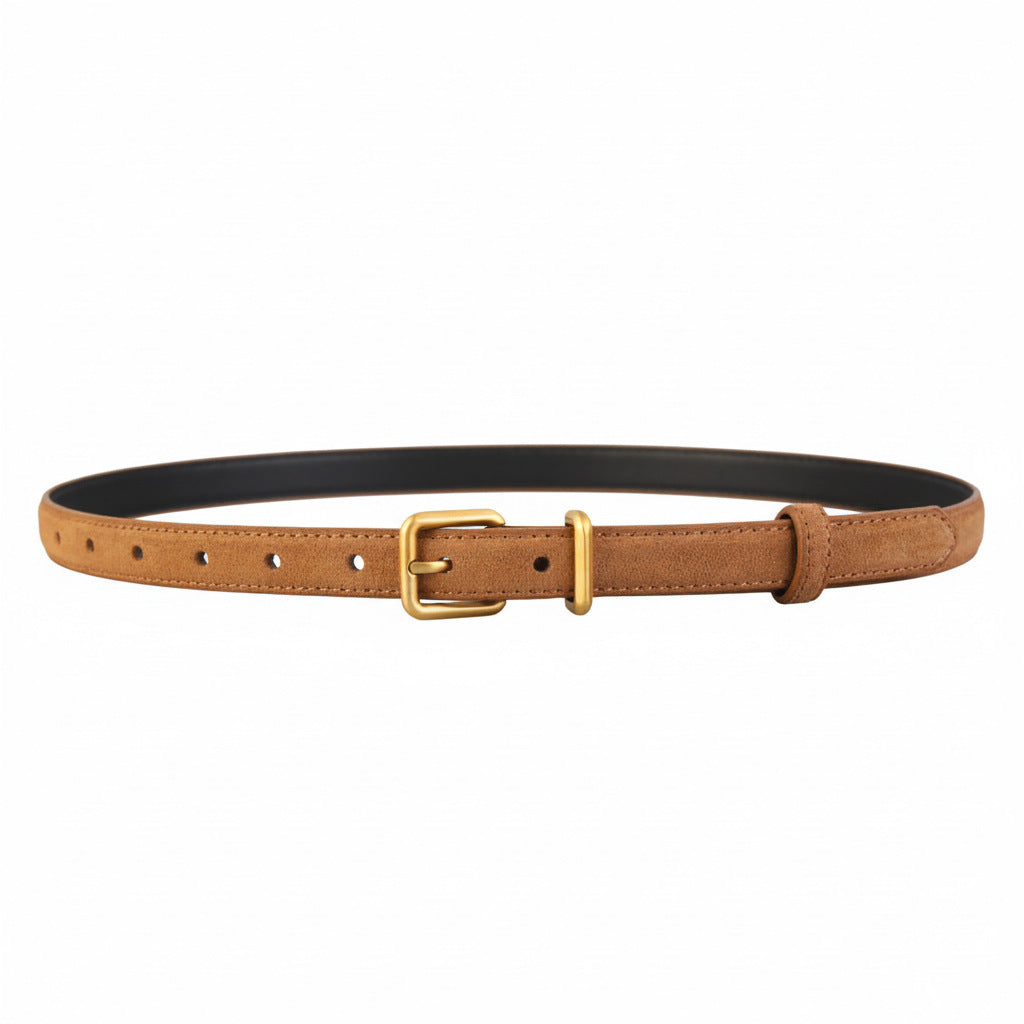 Golden Buckle Skinny Belt