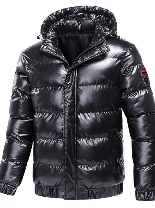 Men's Plus Size Zip Up Hooded Puffer Jacket