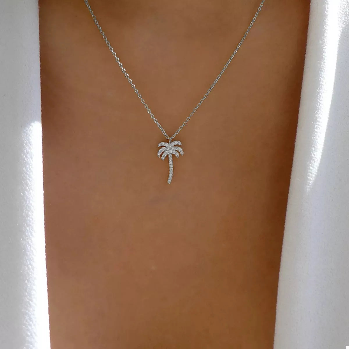 Palm Tree Pendant Necklace