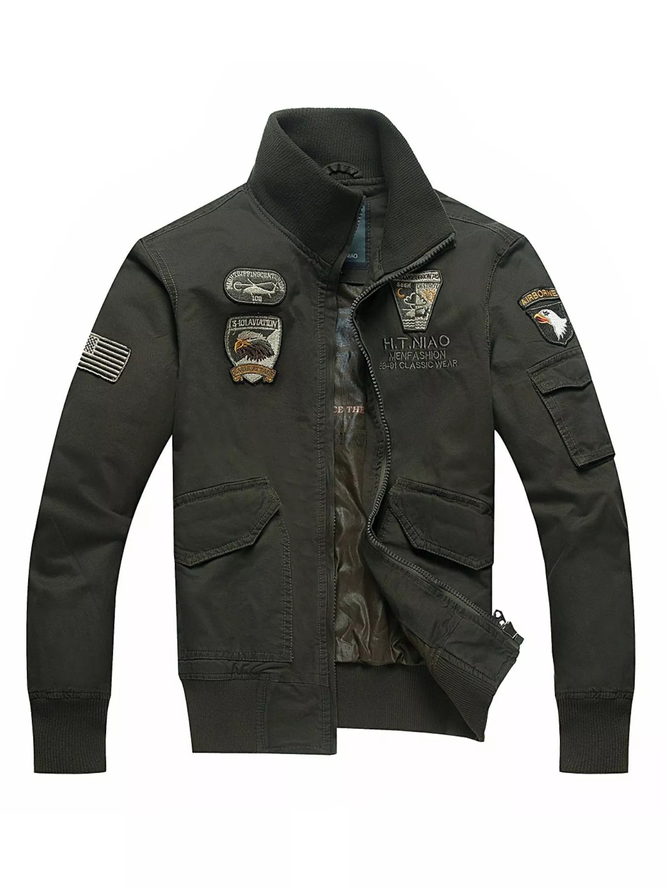 Men's Plus Size Zip Up Long Sleeve Jacket