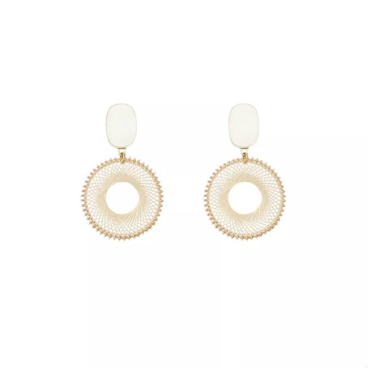 18K Gold-Plated Circle Dangle Earring